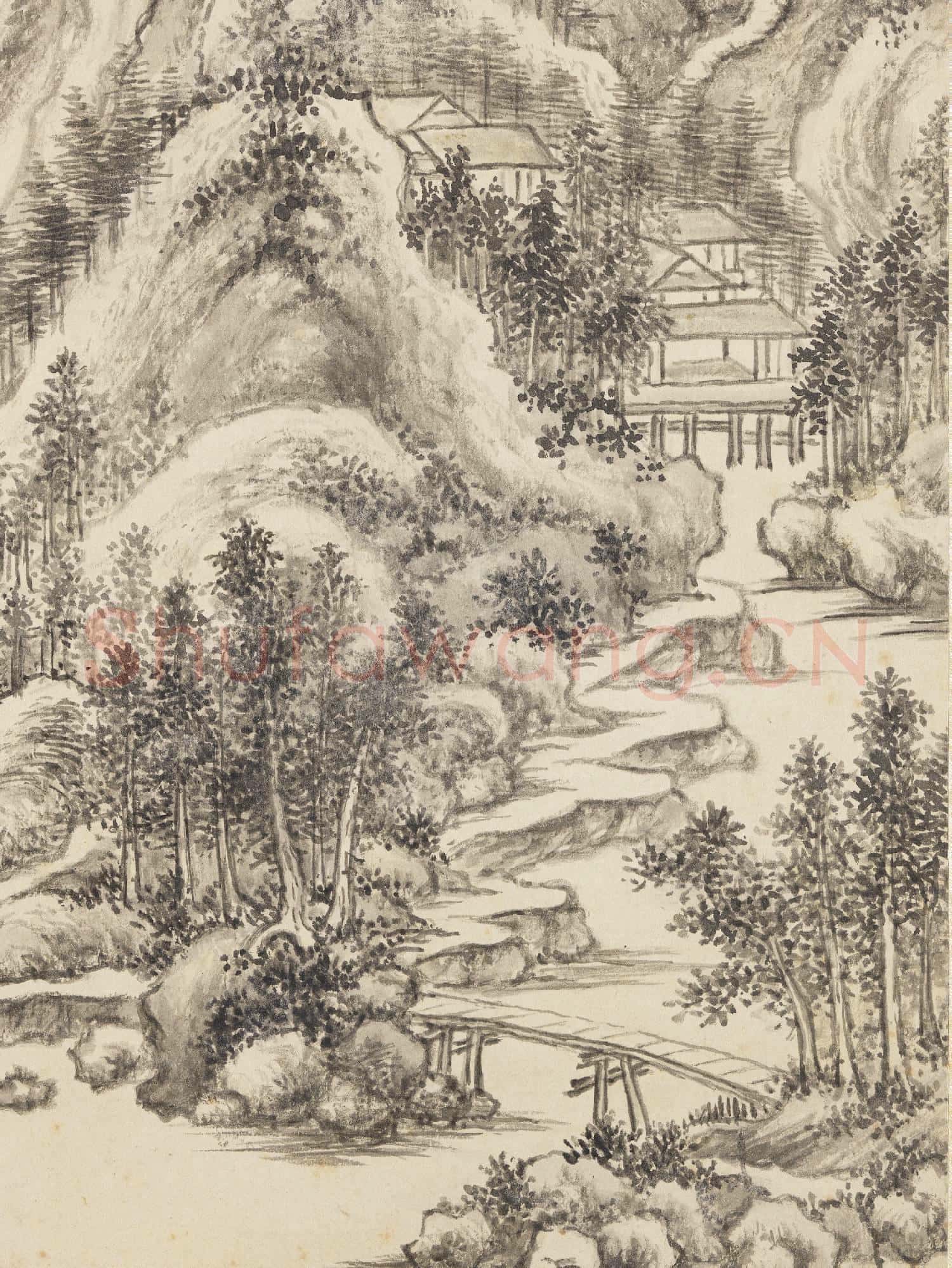 清王鑑擬各家山水 冊 倣范寬山水