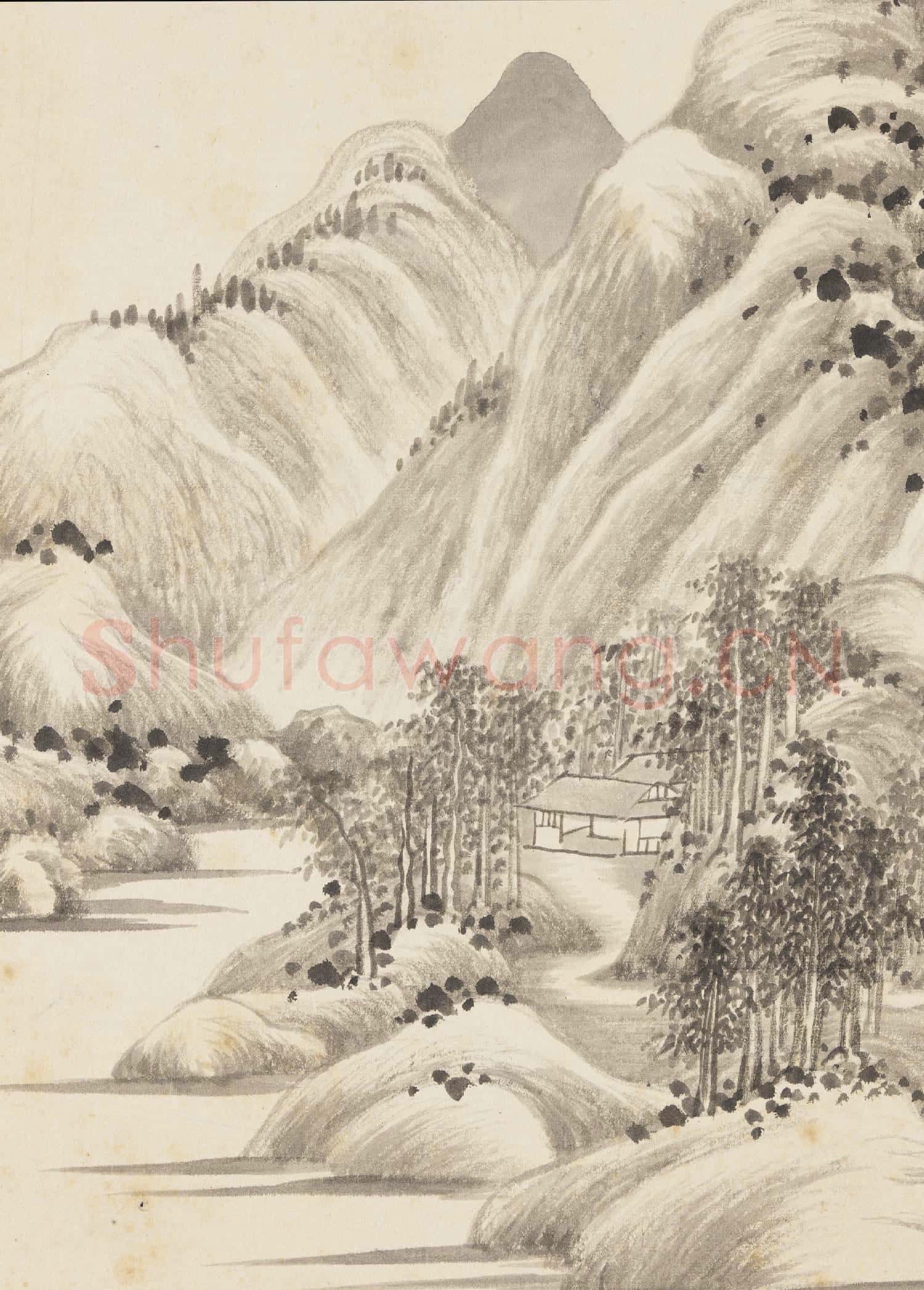 清王鑑擬各家山水 冊 倣巨然山水