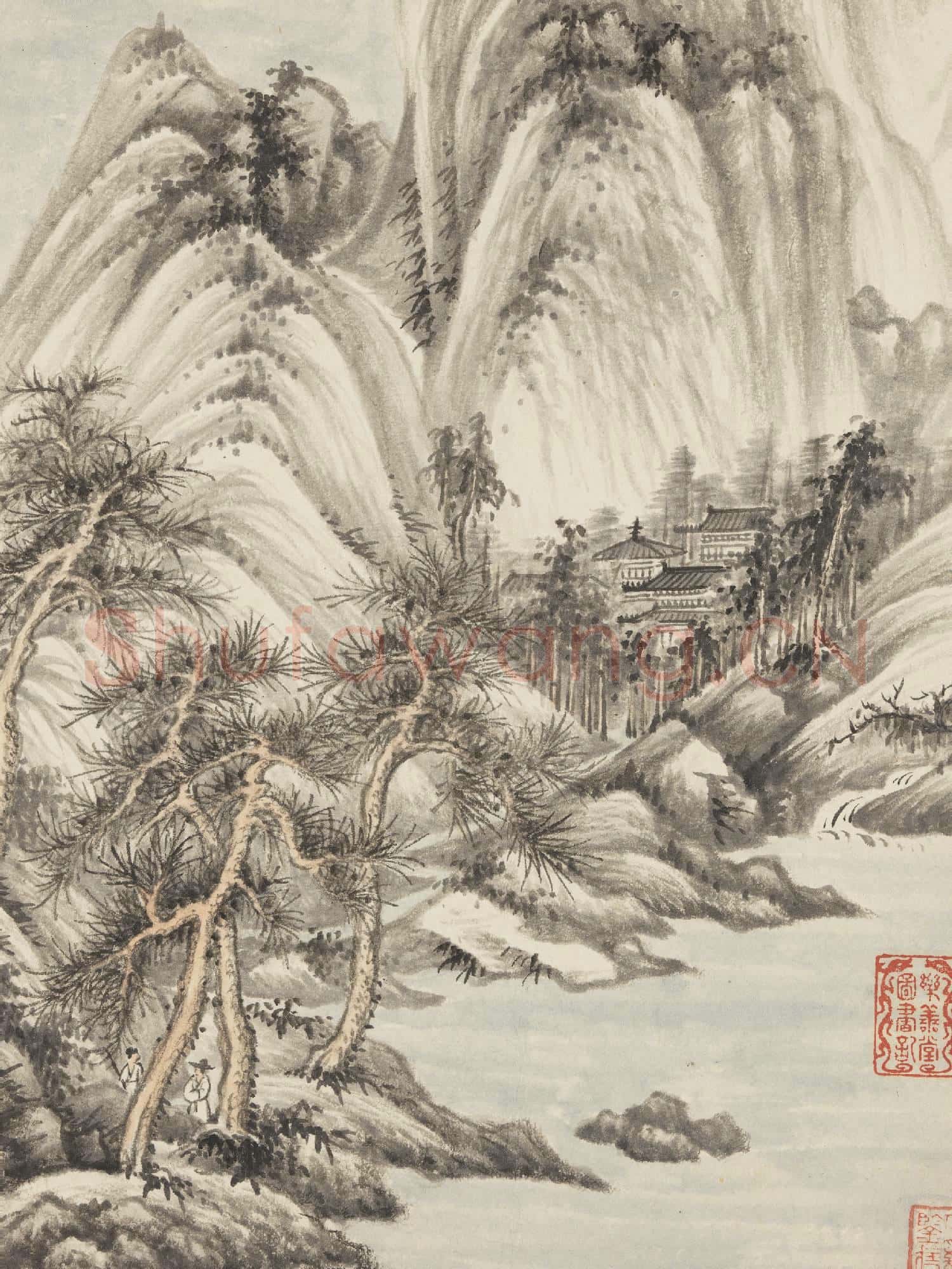 清王鑑仿古十幀 冊 摹董源山水