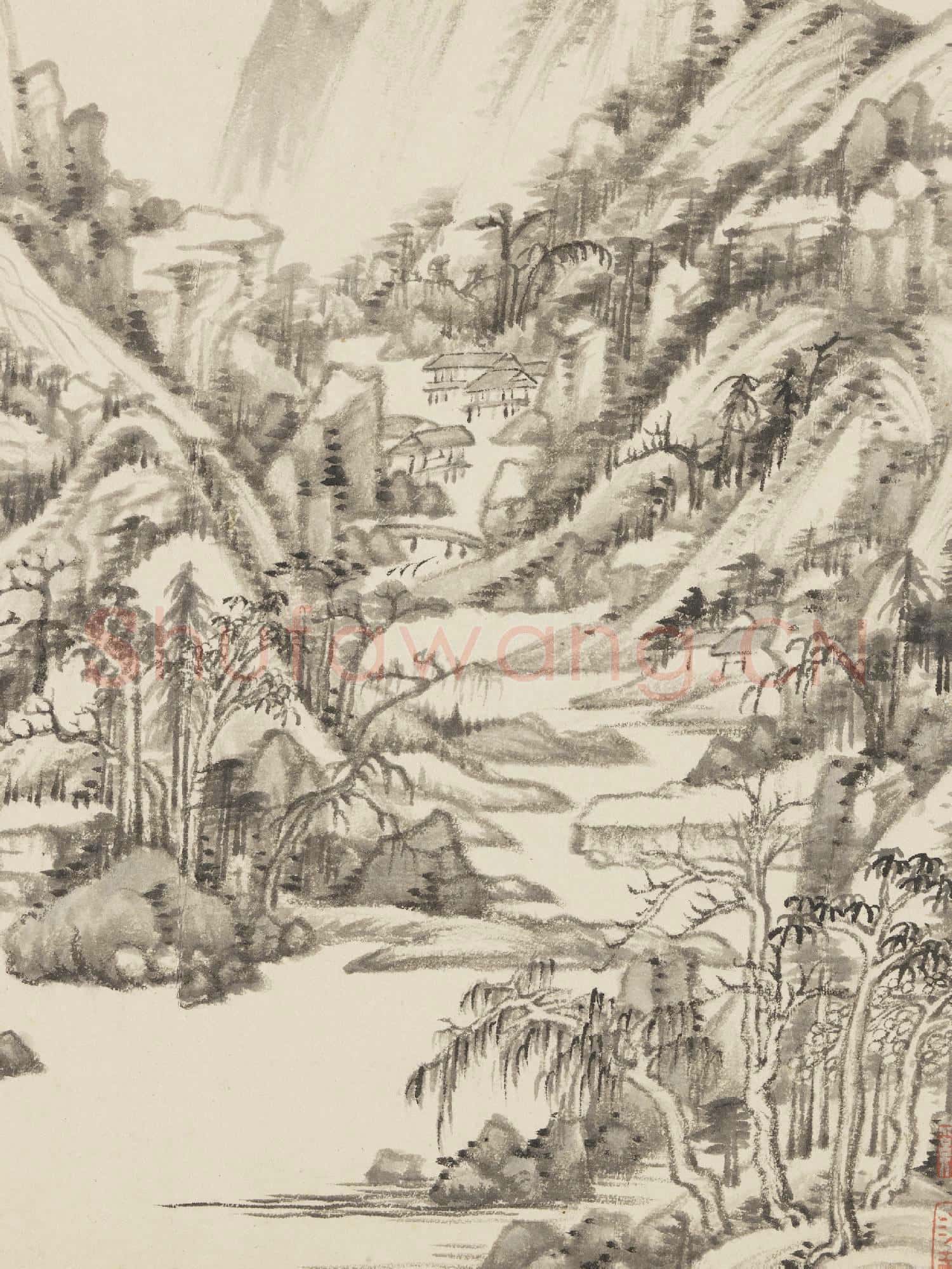 清王鑑仿古十幀 冊 倣黃公望山水