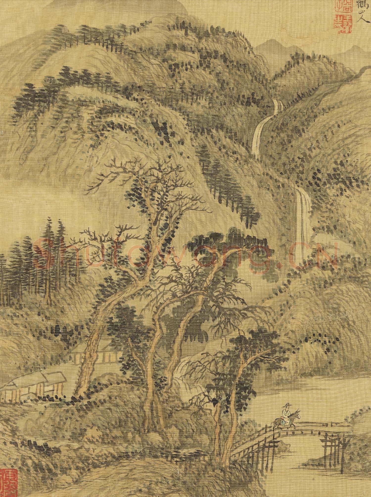 清王翬畫山水 冊 倣王蒙山水