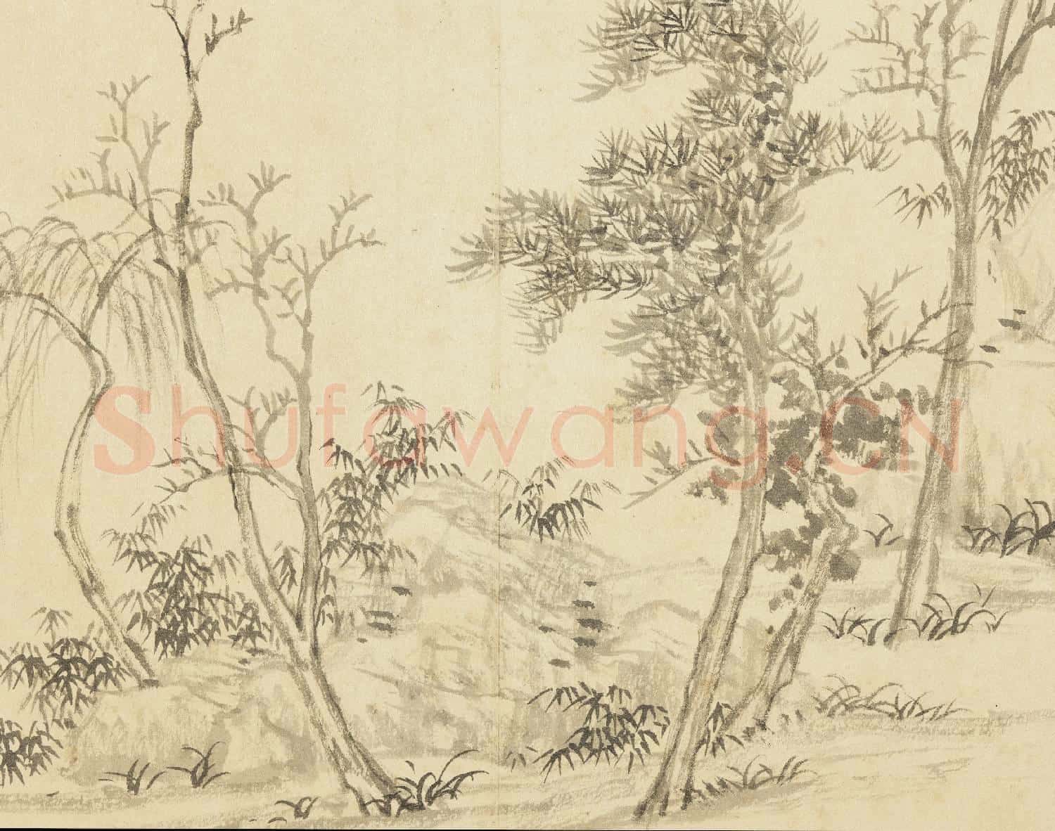 清王翬畫山水 冊 古木幽篁