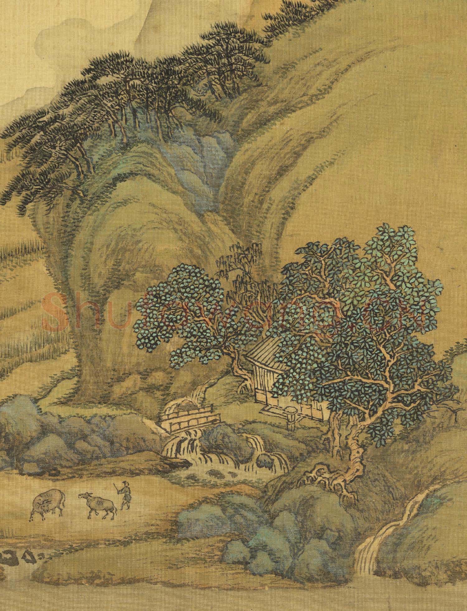 清王翬摹古山水 冊 倣劉松年平畦散牧