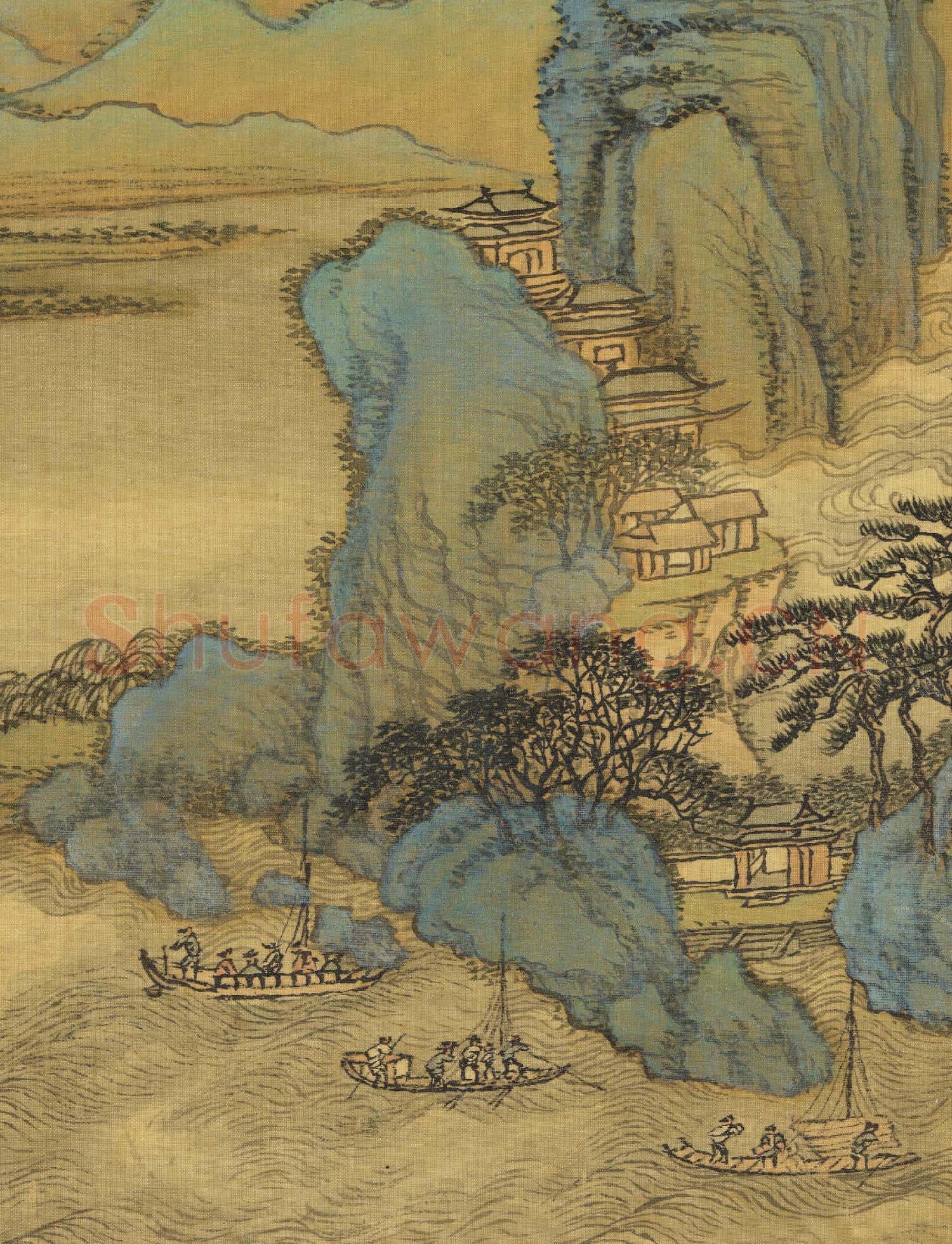 清王翬摹古山水 冊 倣趙孟頫重江疊嶂