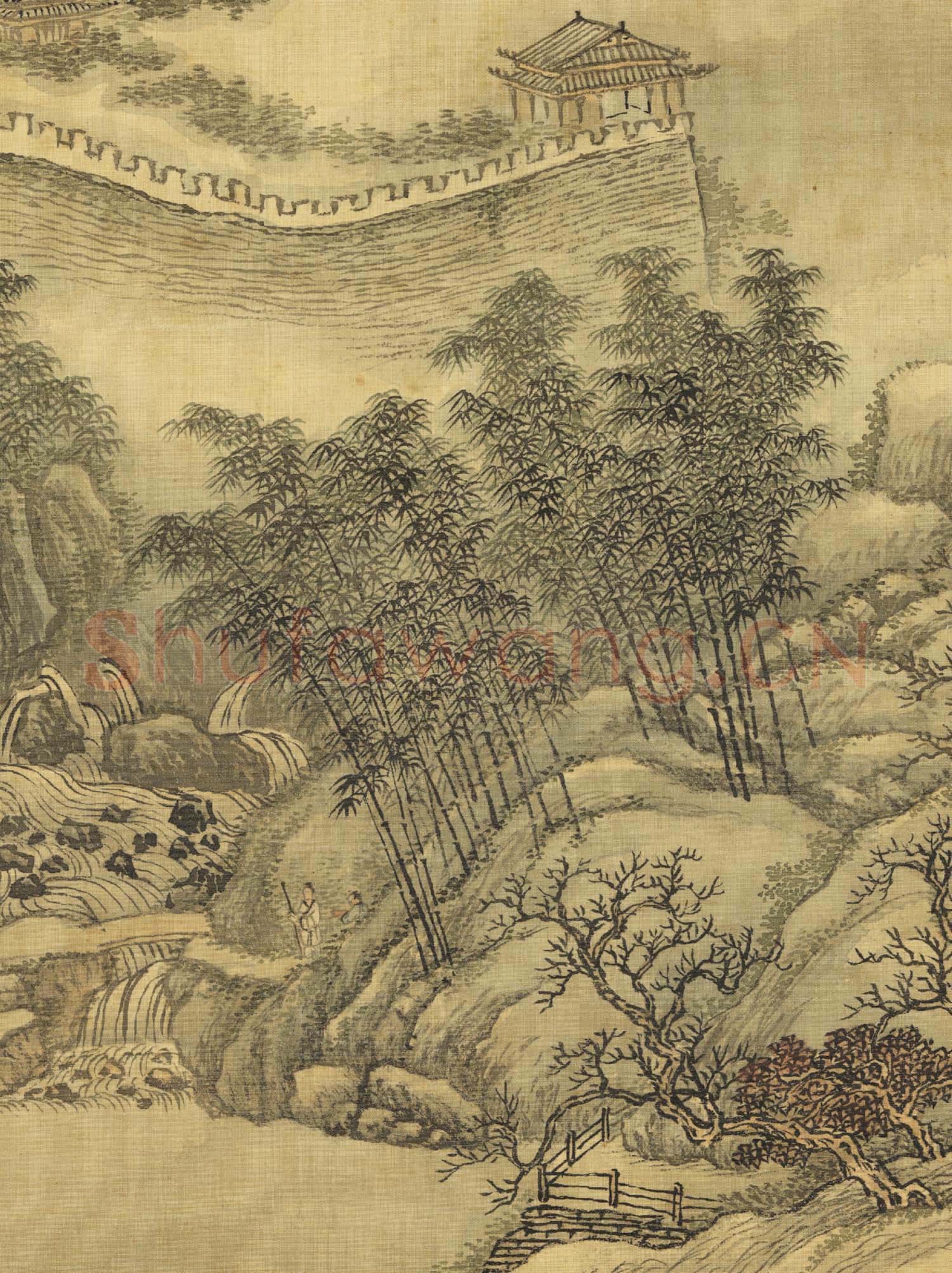 清王翬摹古山水 冊 竹泉暮鐘