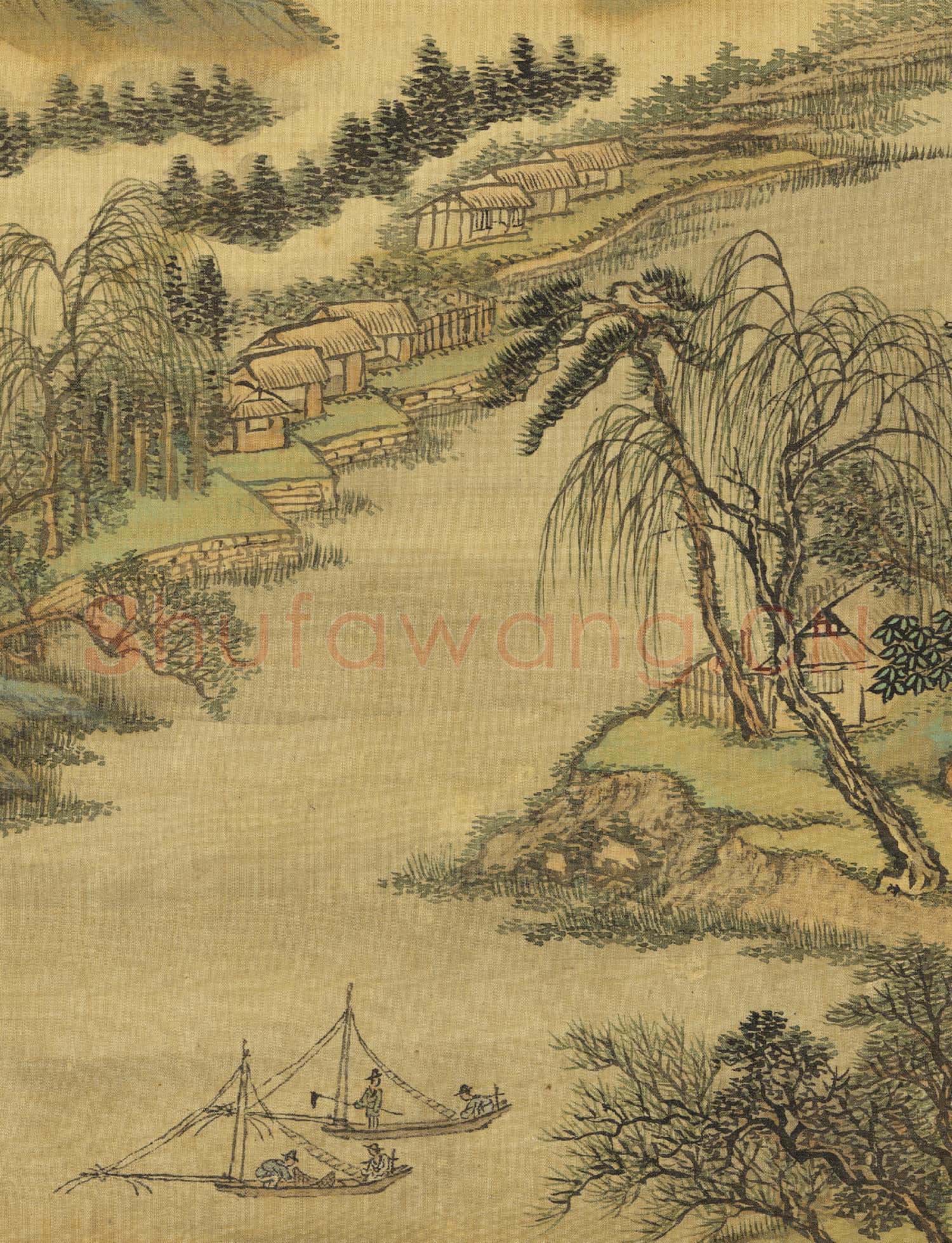 清王翬摹古山水 冊 倣趙大年湖莊圖