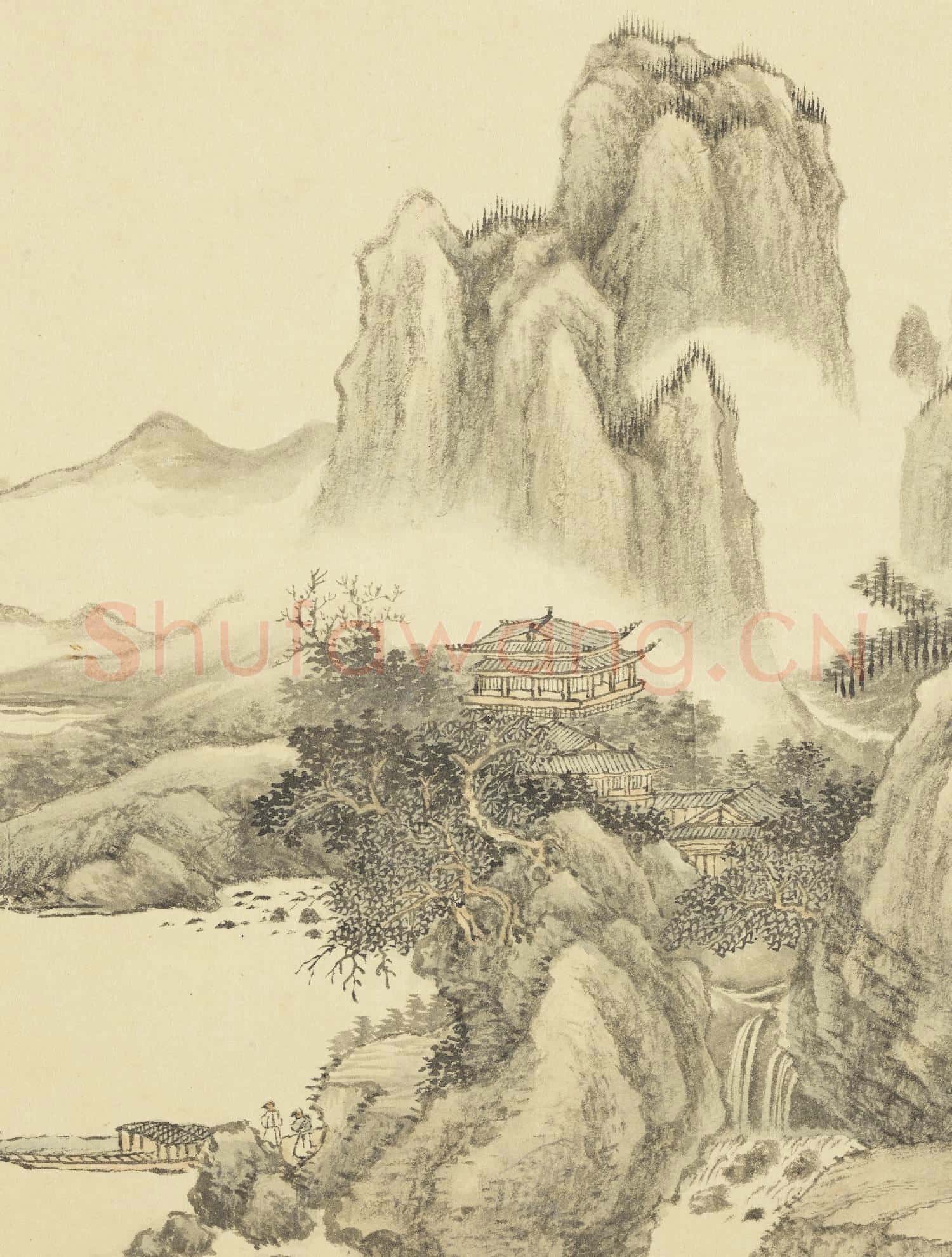 清王翬圖繪 冊 倣燕文貴秋山蕭寺圖