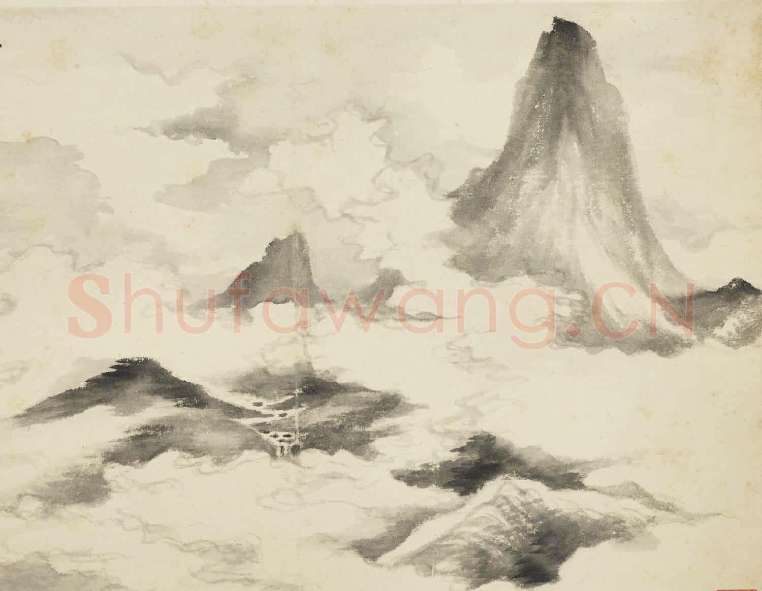 清惲壽平畫山水 冊 雲山