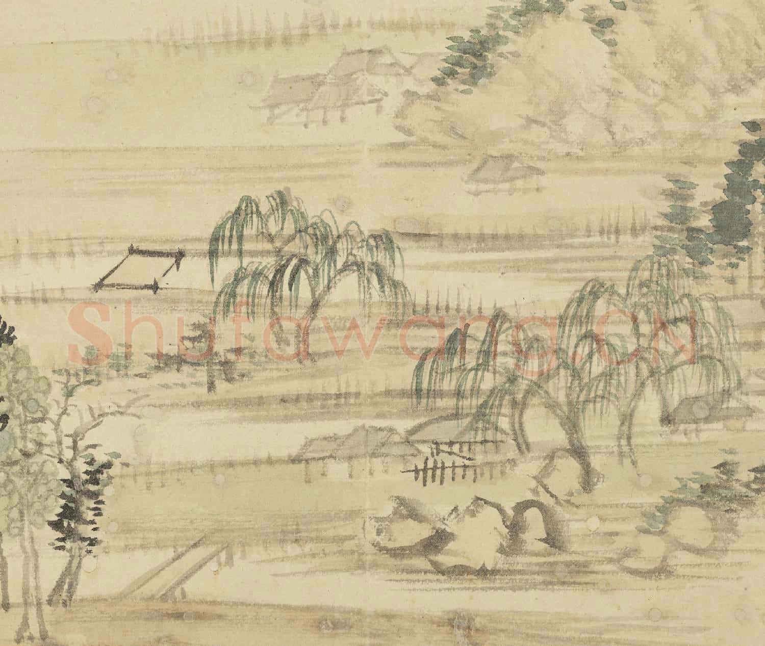 清惲壽平畫山水 冊 倣黃公望沙磧圖