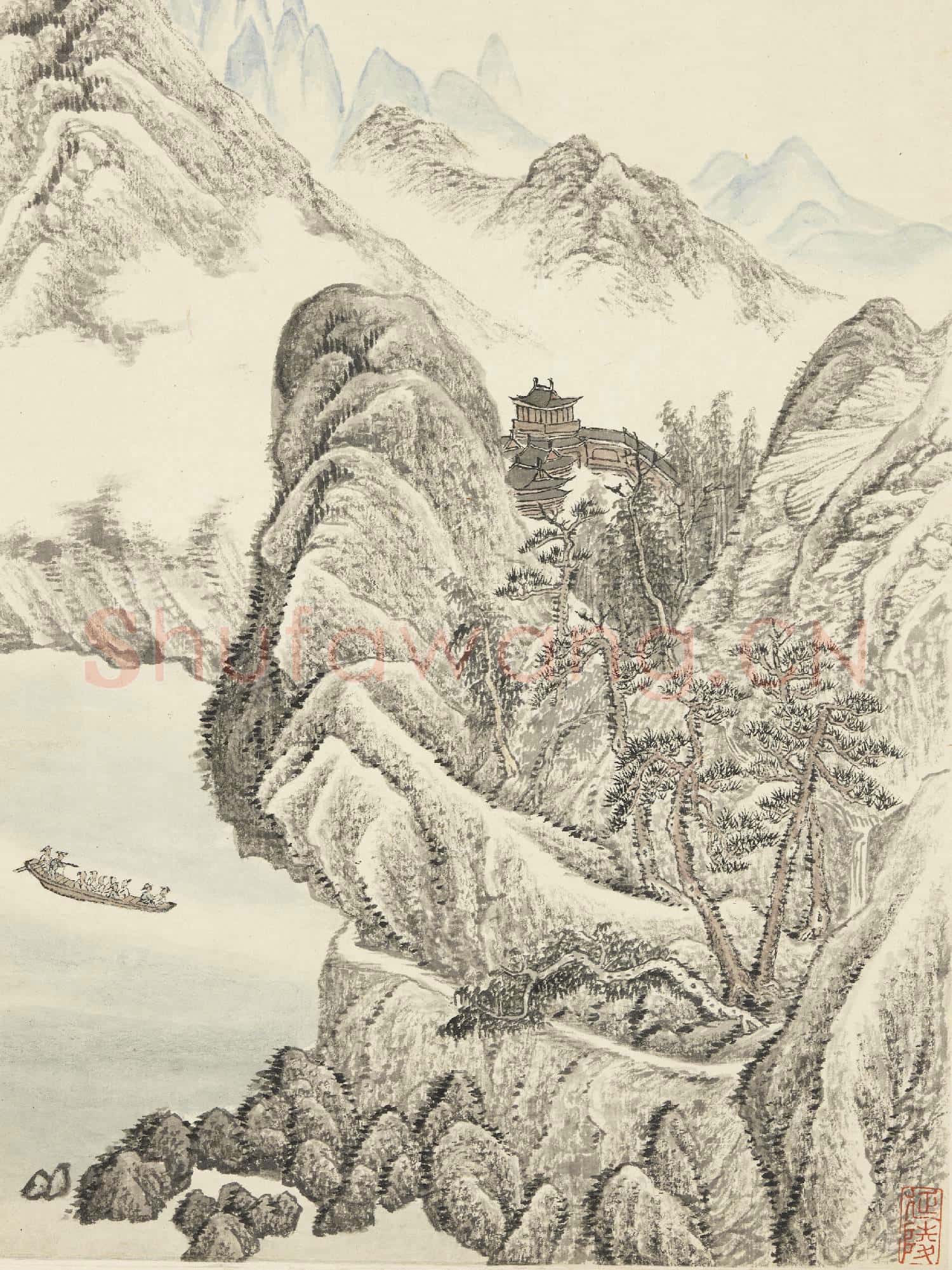 清吳歷橅宋元人山水 冊 仿關仝山水