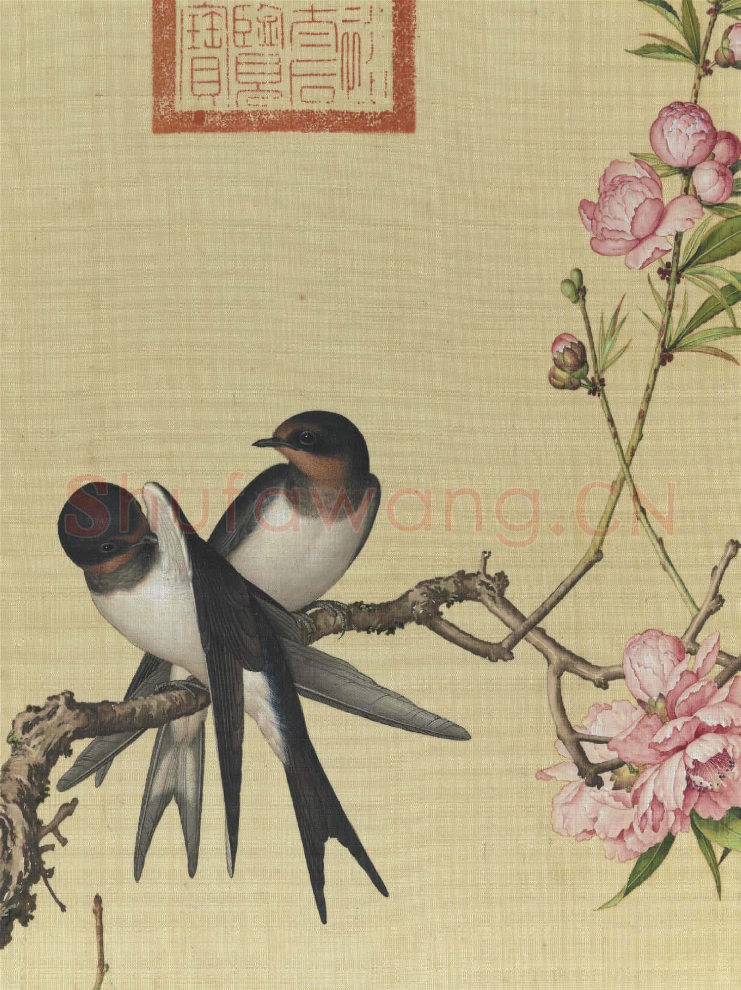 清郎世寧畫仙萼長春 冊 桃花
