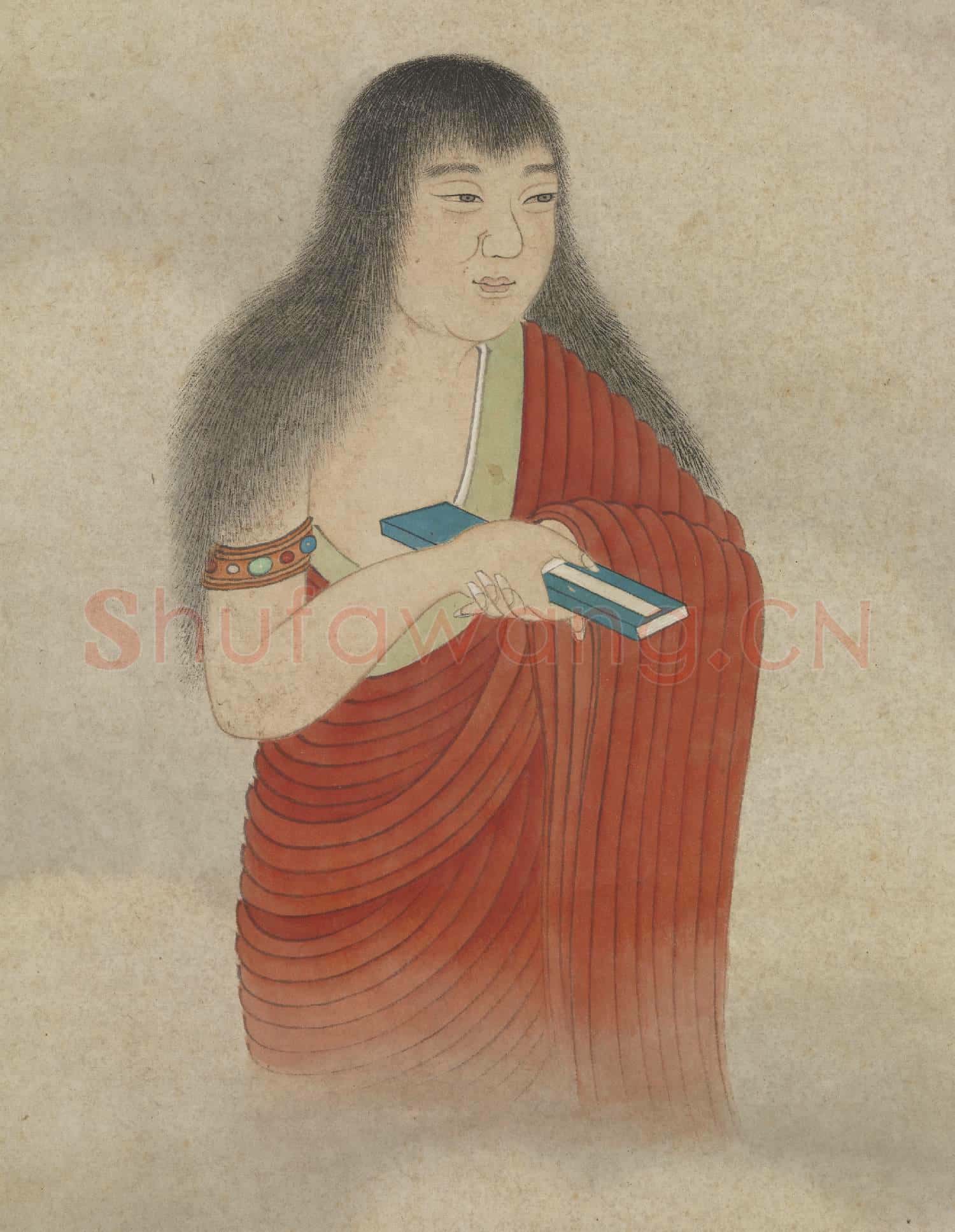 明朱侃畫童貞像 軸
