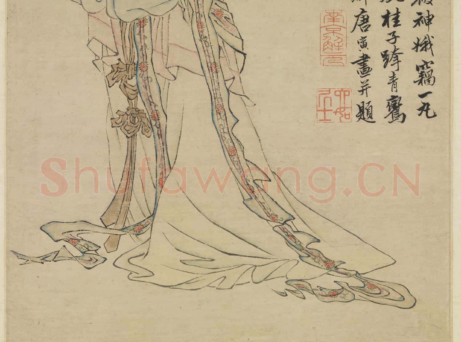 明唐寅畫嫦娥奔月 軸
