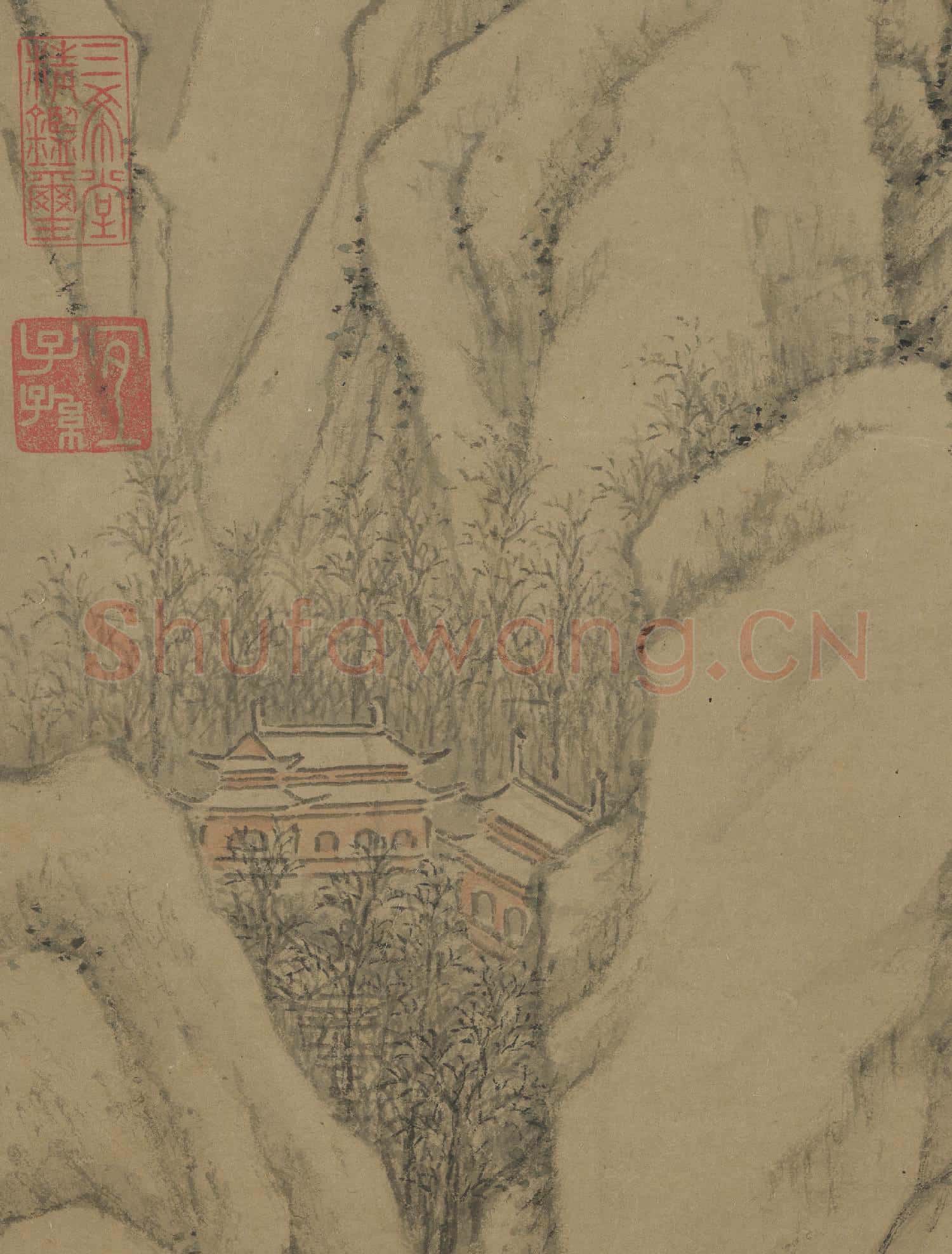 明劉原起林巒積雪 軸