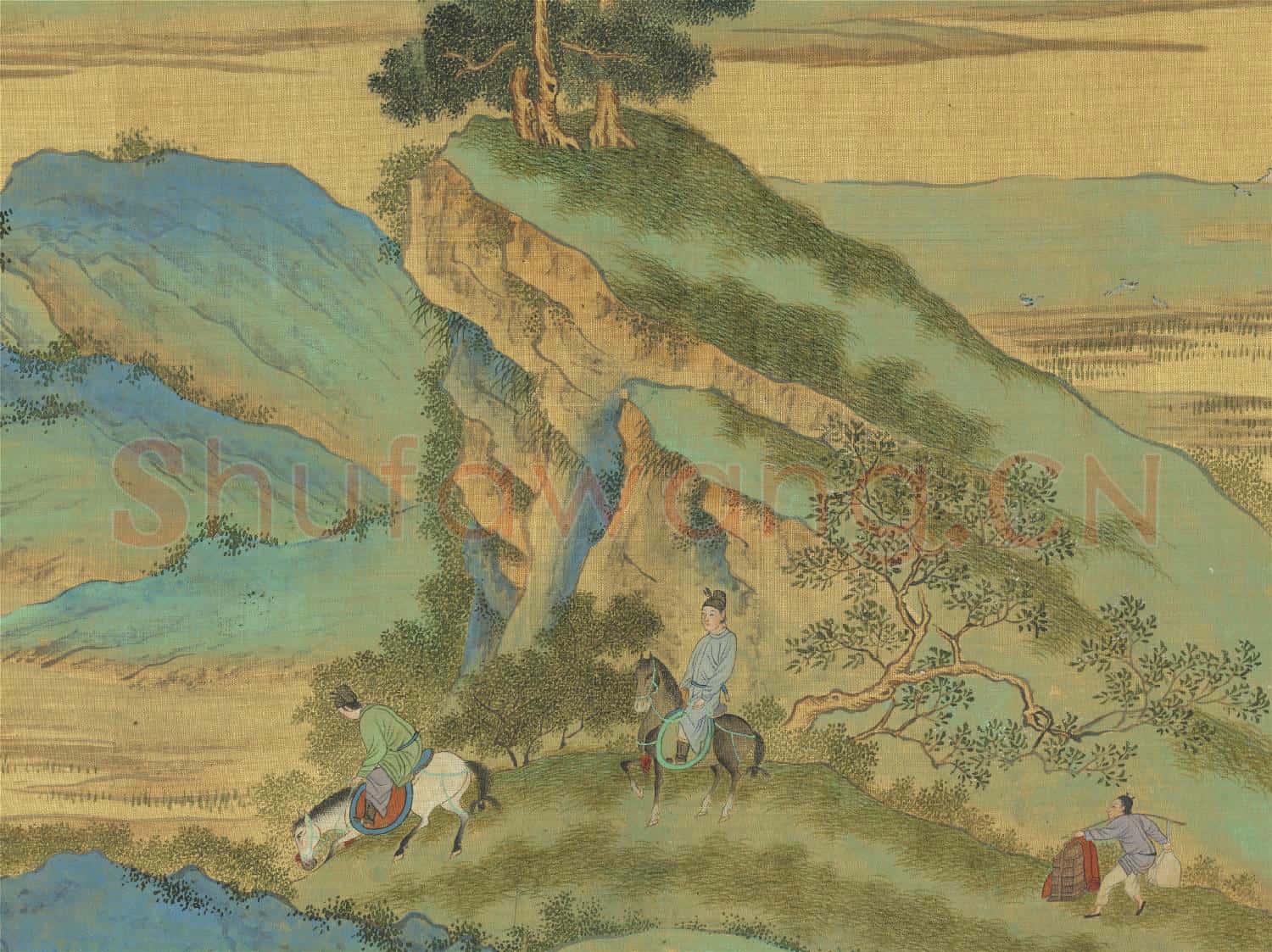 明仇英遊騎圖 卷
