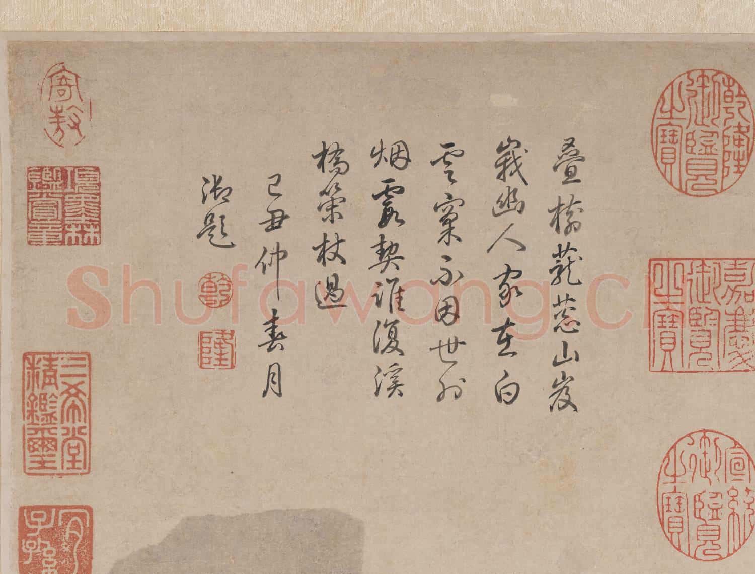 明沈周溪橋訪友 軸