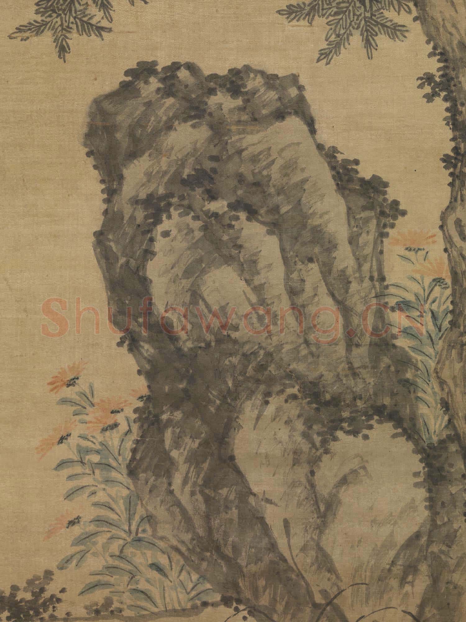 明沈周白頭長春圖 軸