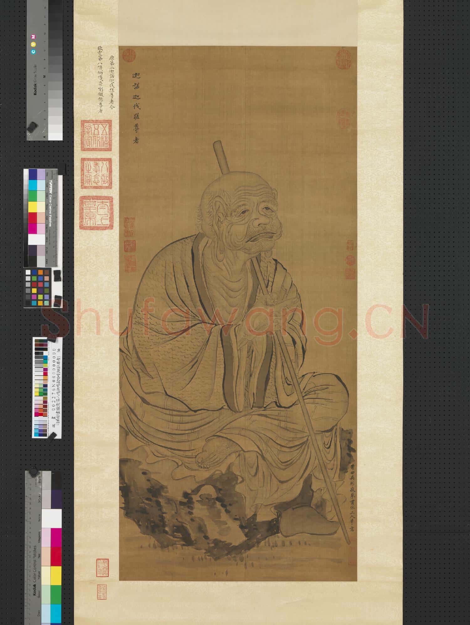 明吳彬畫羅漢 (第八嘎納嘎拔哈喇綴襍尊者)軸