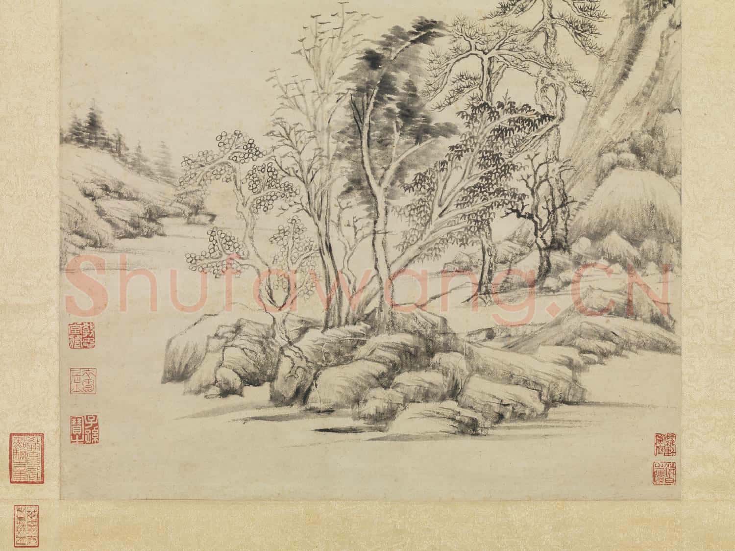 明董其昌仿倪瓚筆意 軸