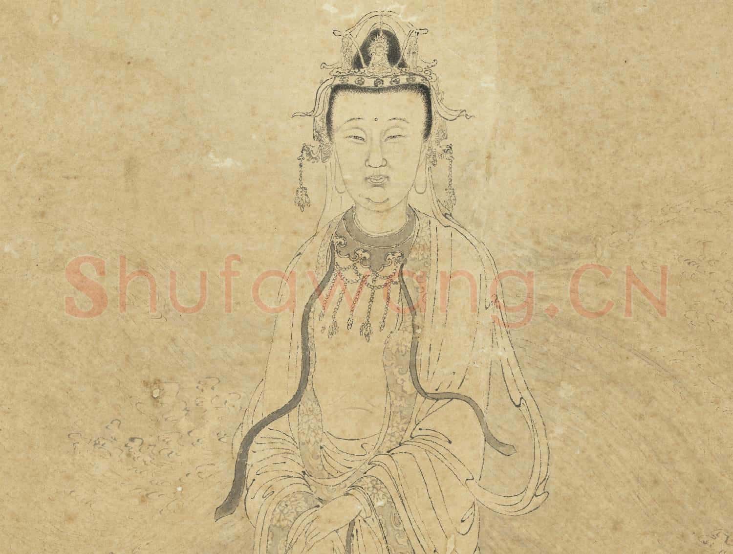 清吳艮畫觀音像 軸