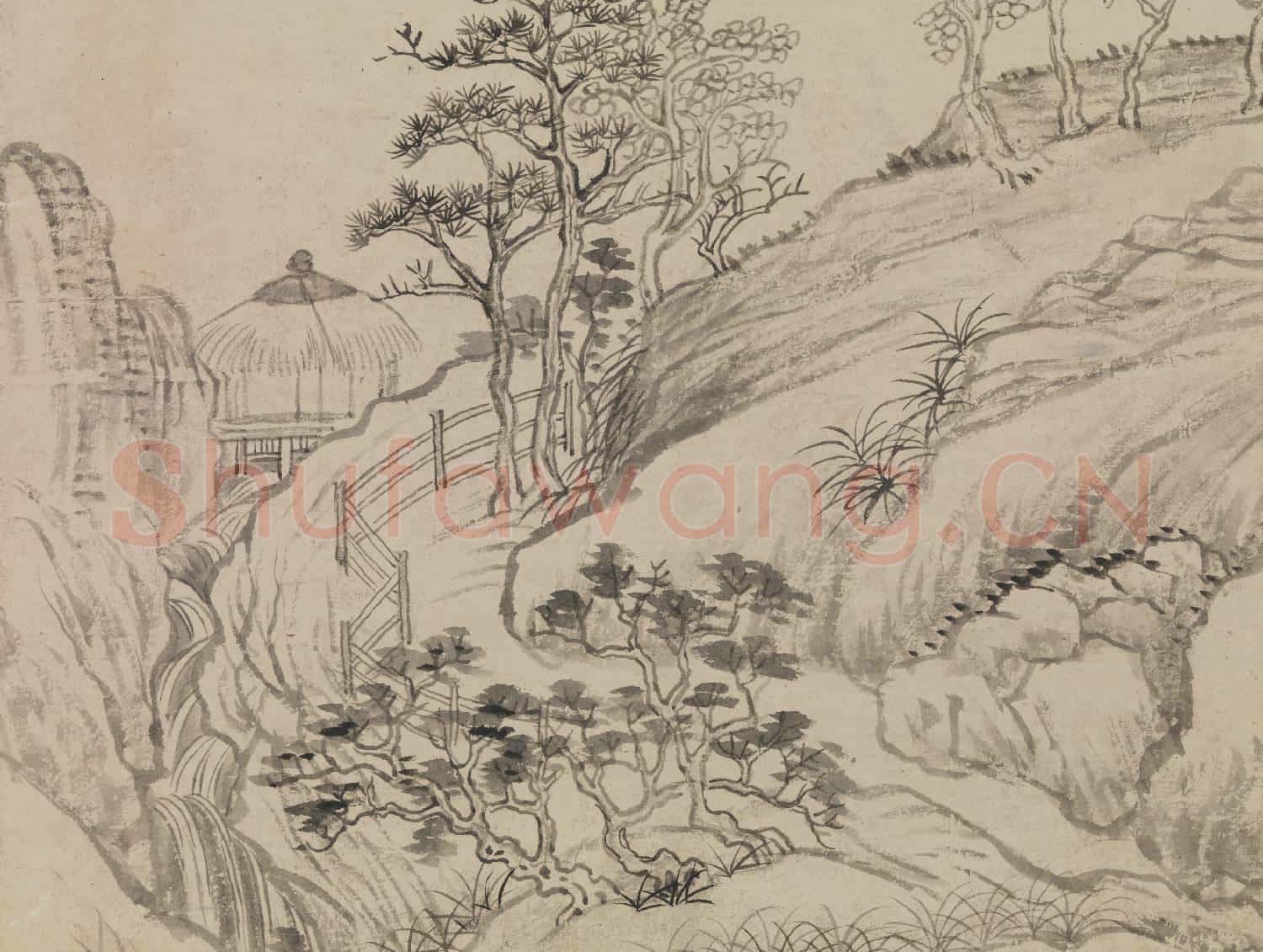 清惲壽平林居高士圖 軸