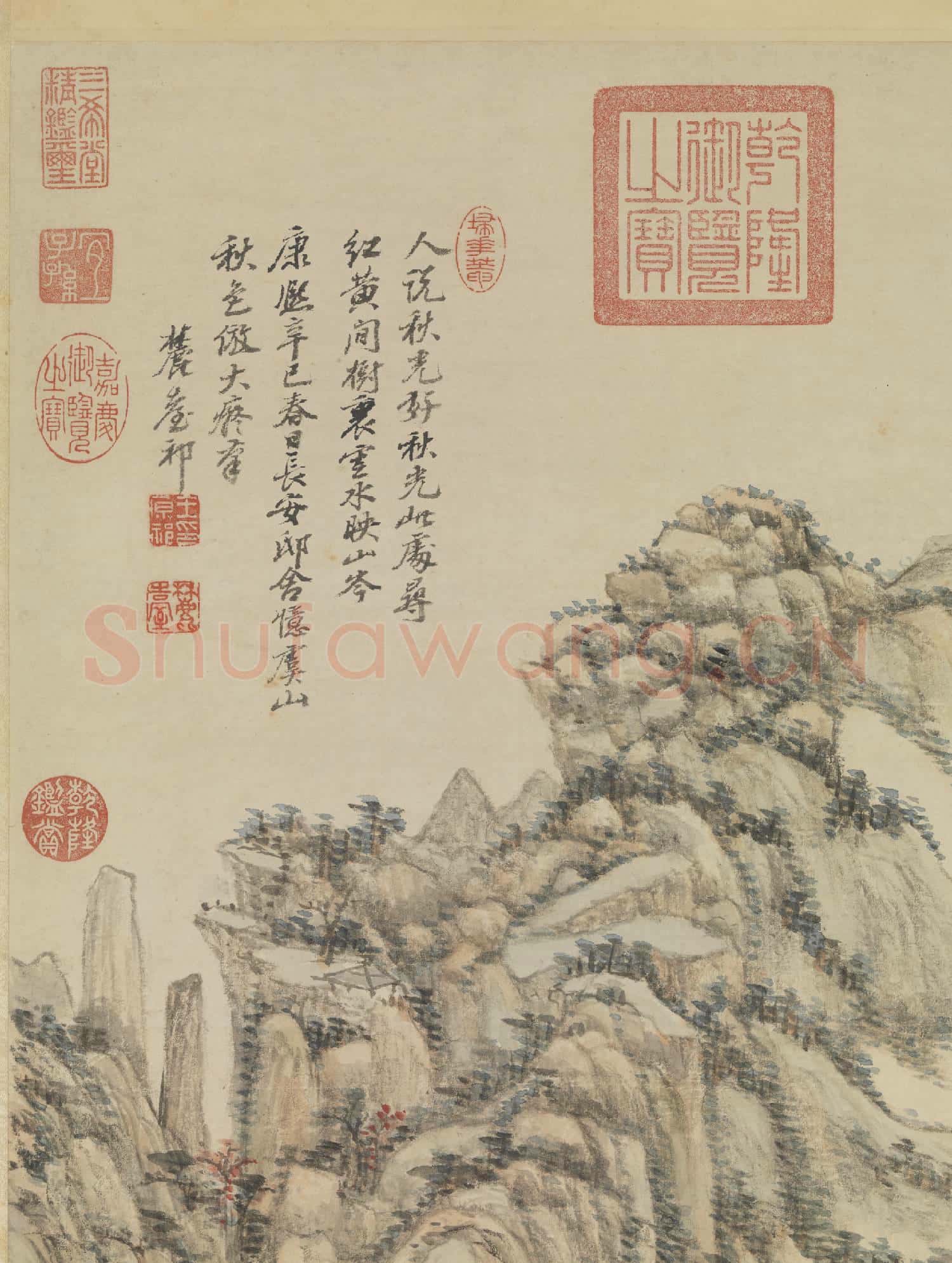 清王原祁仿大癡虞山秋色 軸