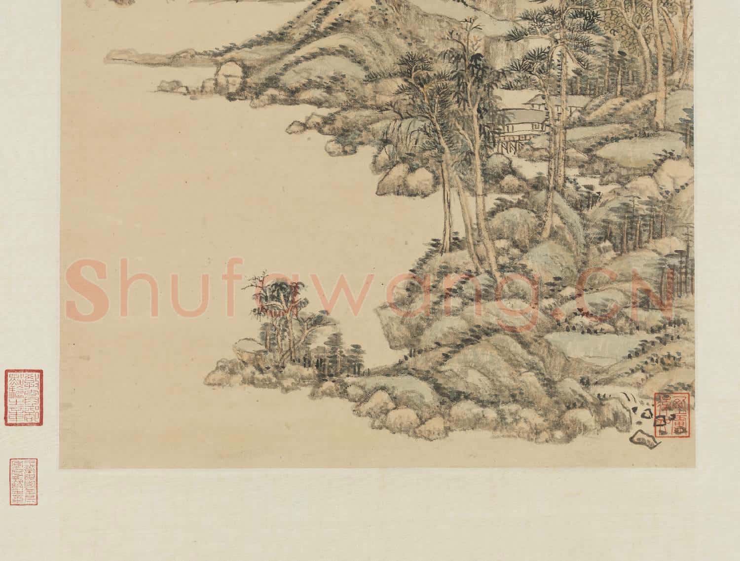 清王原祁畫中有詩圖 軸