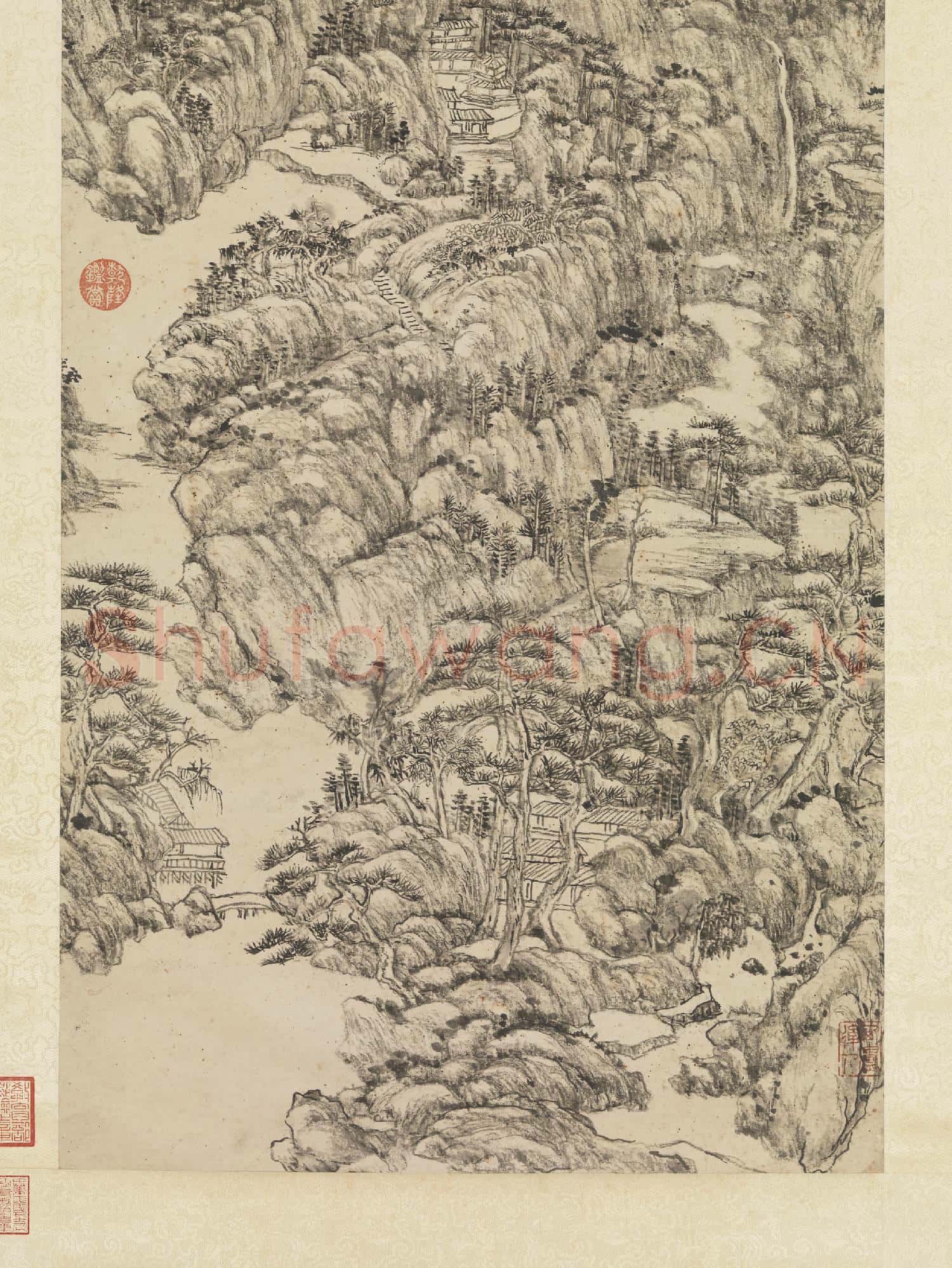 清王原祁仿王蒙筆意 軸