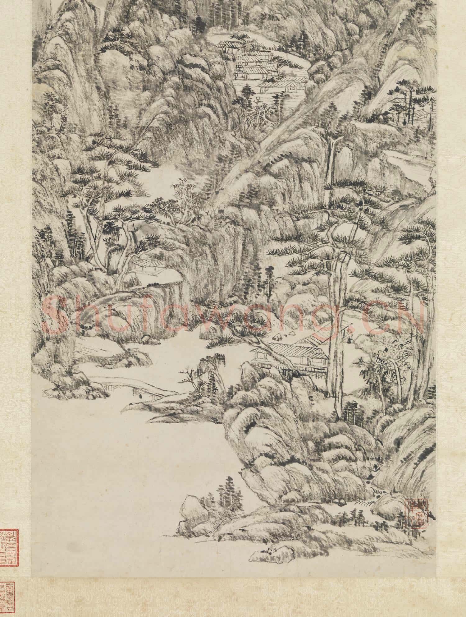 清王原祁仿王蒙筆意 軸