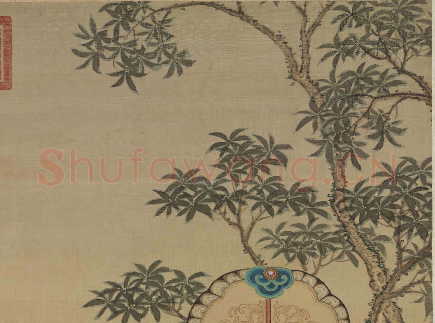 清冷枚賞月圖 軸