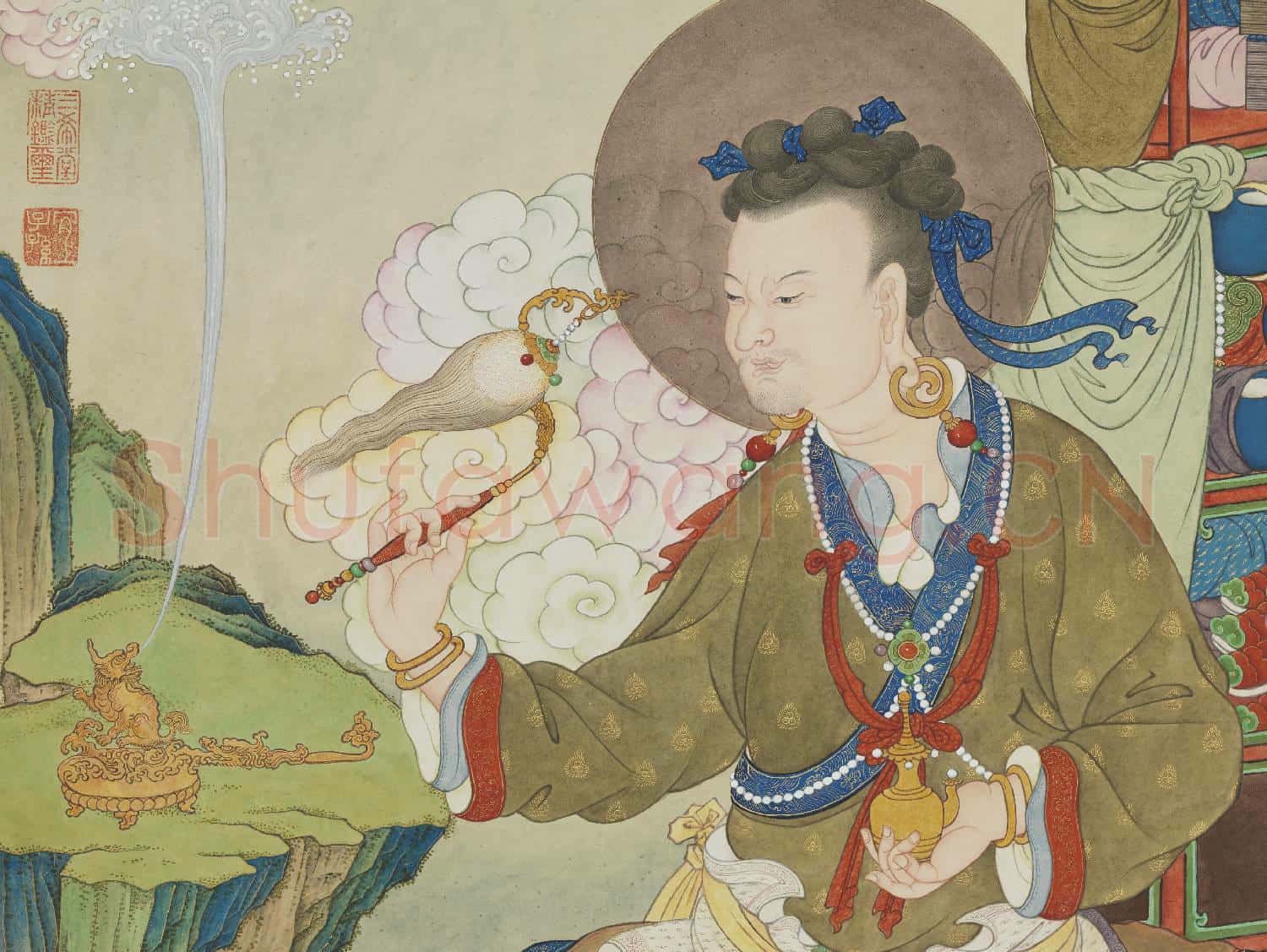 清姚文瀚畫第十七納納答密答答喇尊者 軸