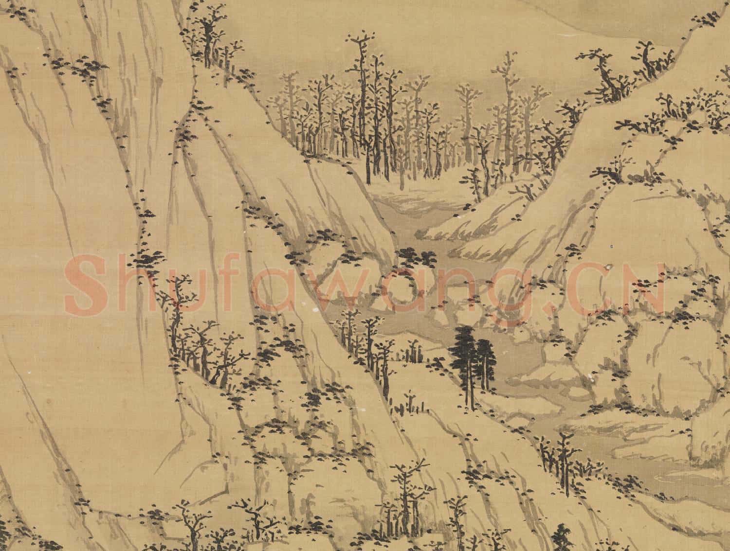 明沈周畫雪景 軸