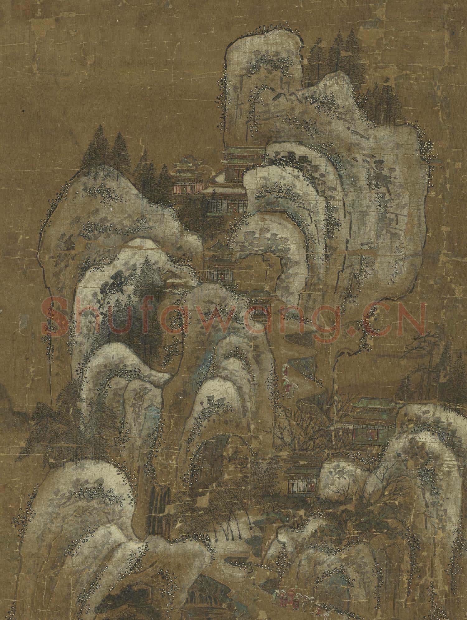 清院本山水樓閣圖 軸