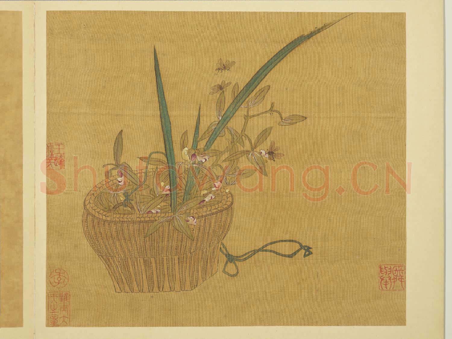 宋錢選畫花籃圖 冊 蘭花