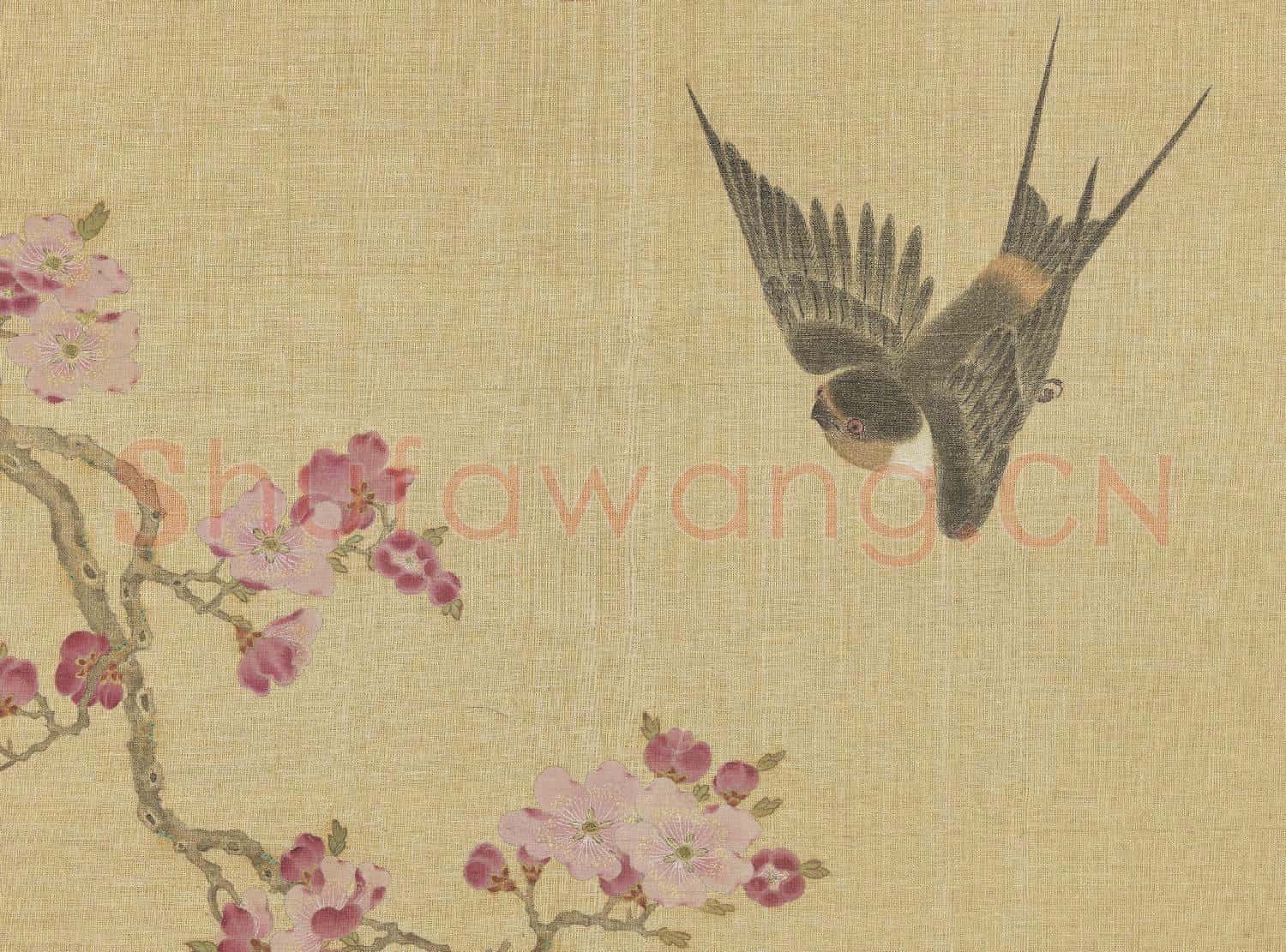 明仇英花鳥 冊 杏花飛燕