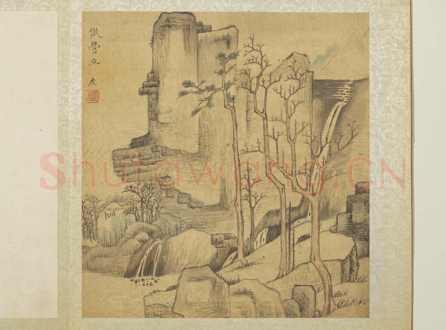 明趙左山水 冊 倣李成山水