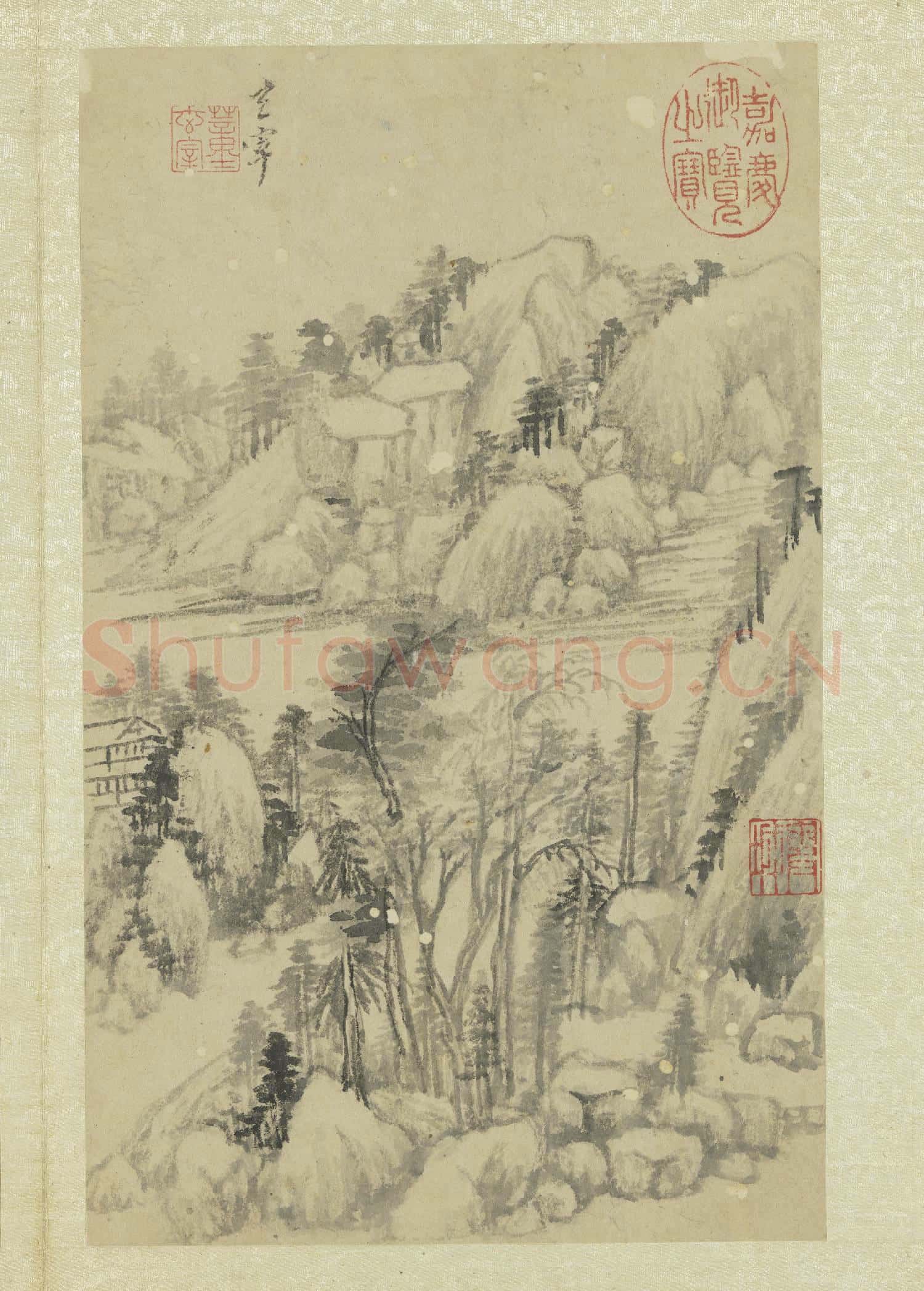 明董其昌畫舟行十景 冊 茂林疊嶂