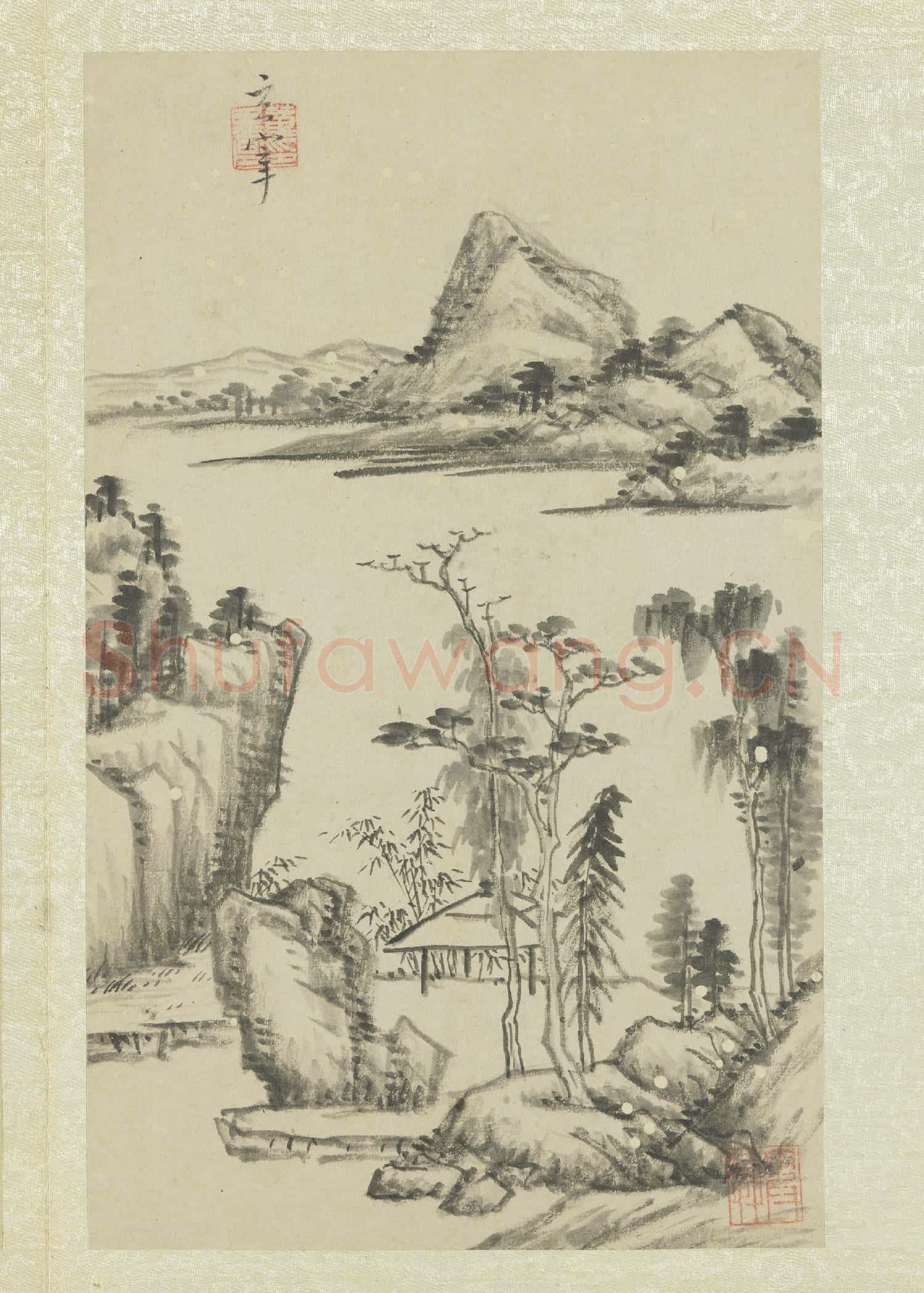 明董其昌畫舟行十景 冊 竹亭樹石