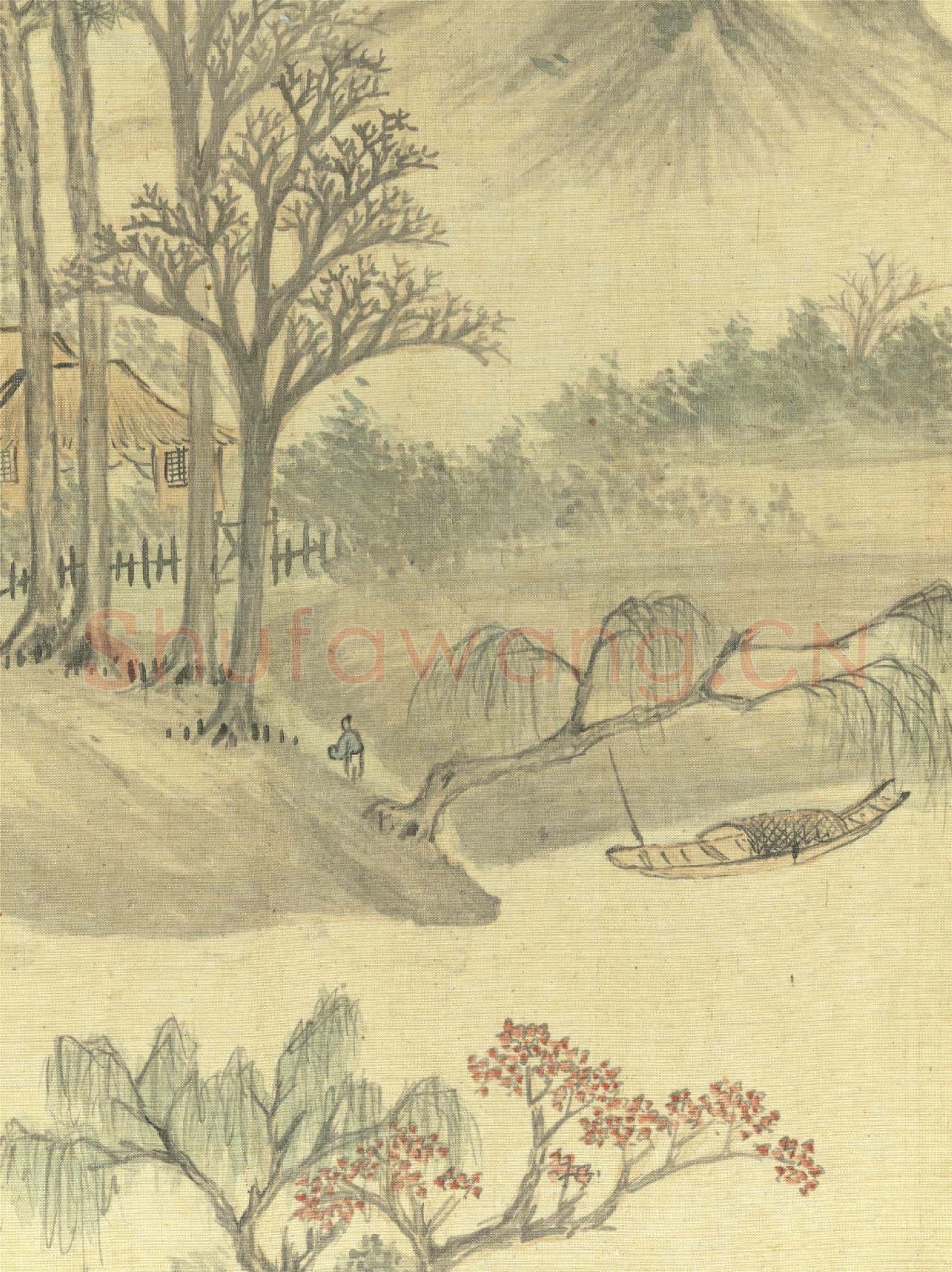 明董其昌書畫冊 冊 荒村落照