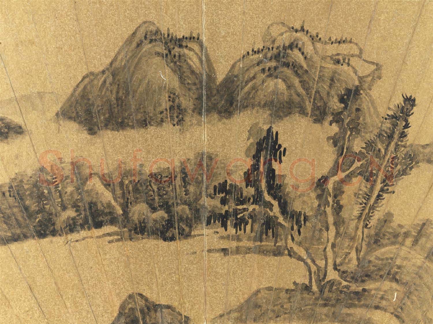 明董其昌便面畫冊 冊 雲擁山腰