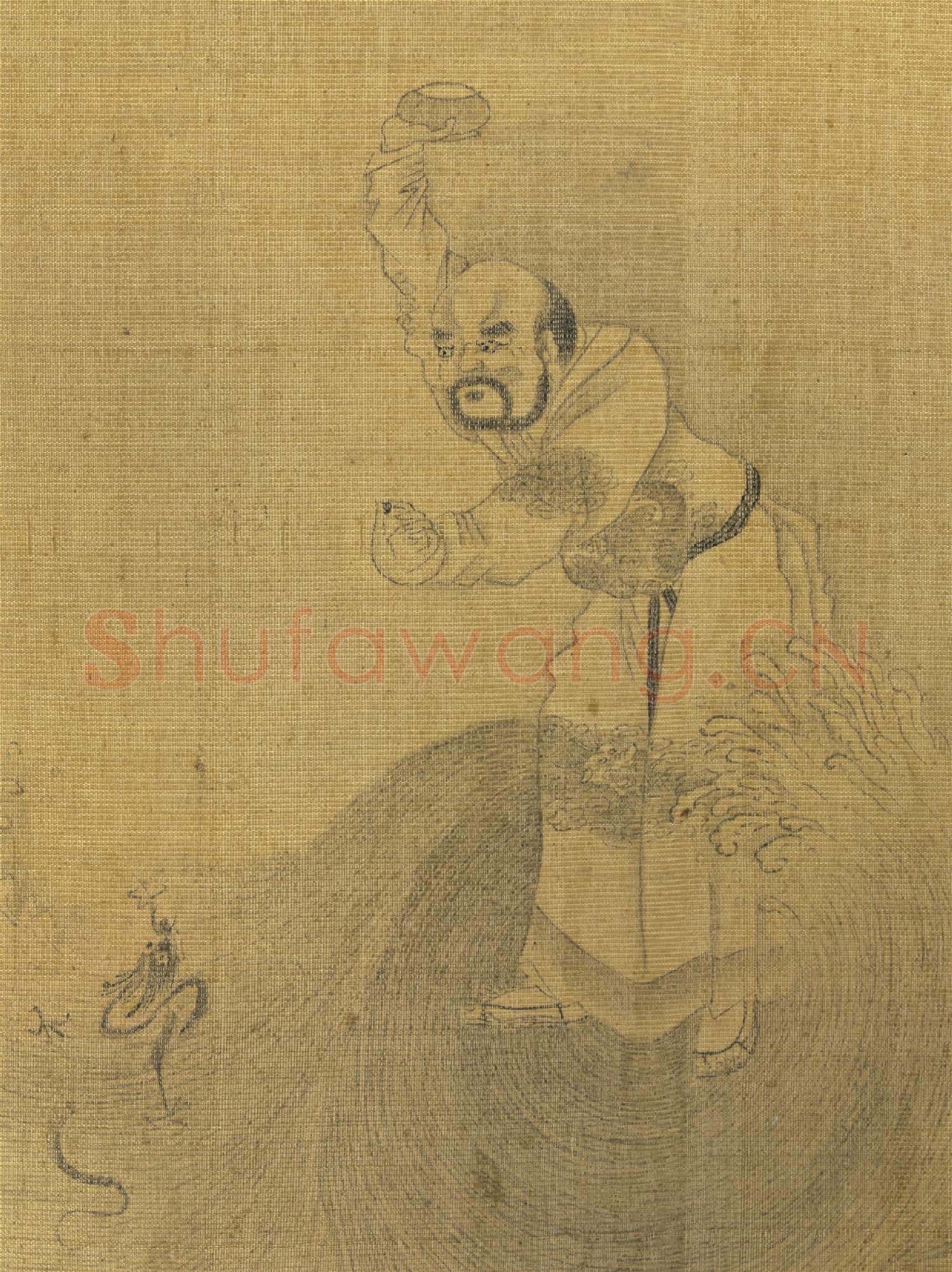 明人羅漢像附董其昌書 冊 羅漢(三)
