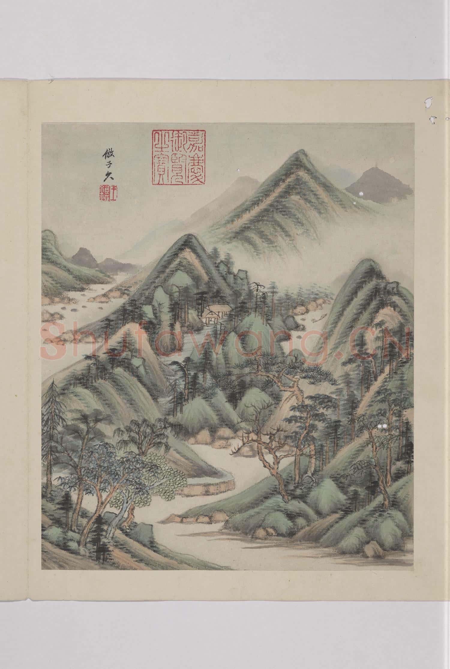 清王鑑仿古山水 冊 倣黃公望山水