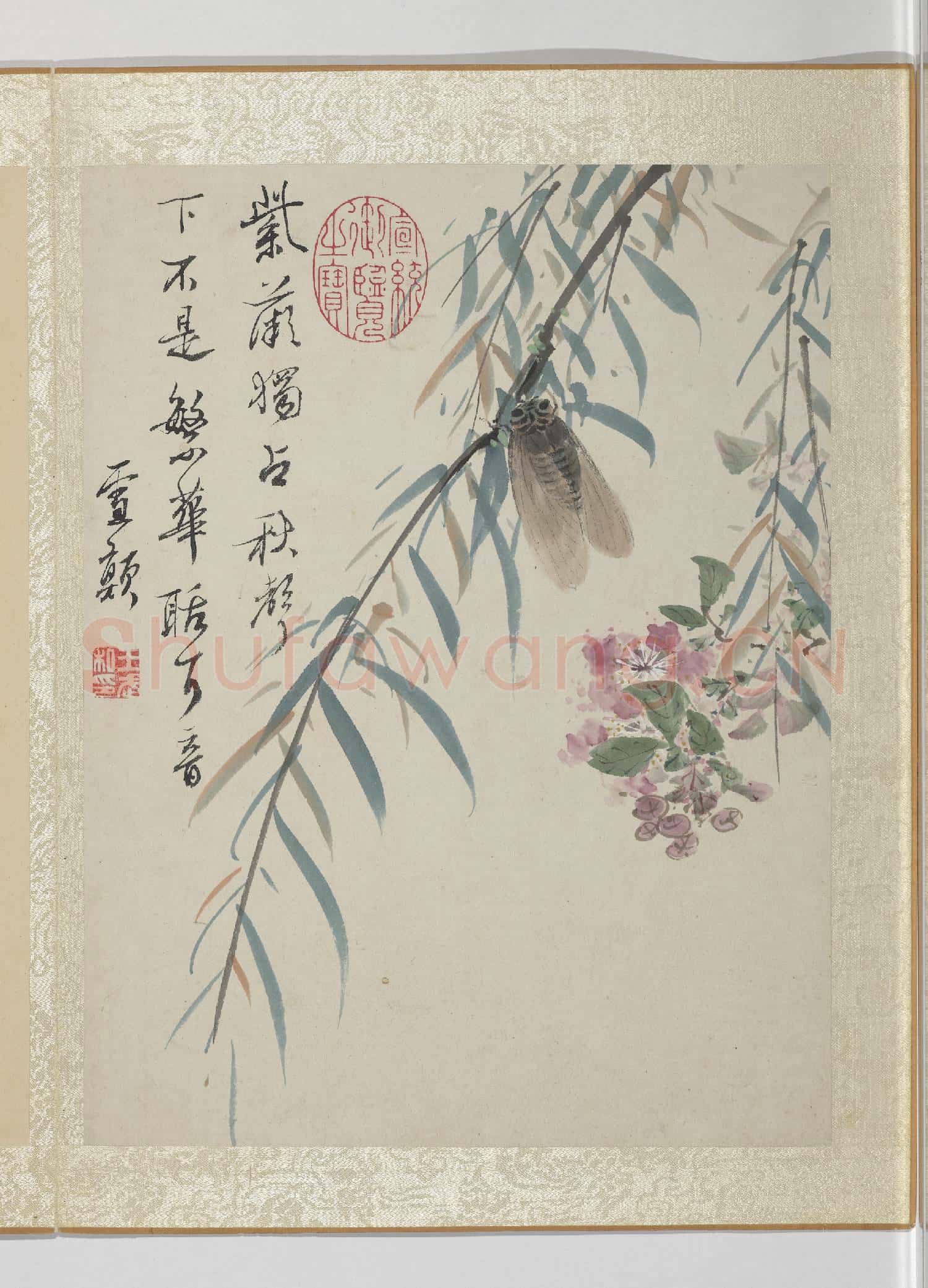 清王武花卉 冊 紫薇楊柳
