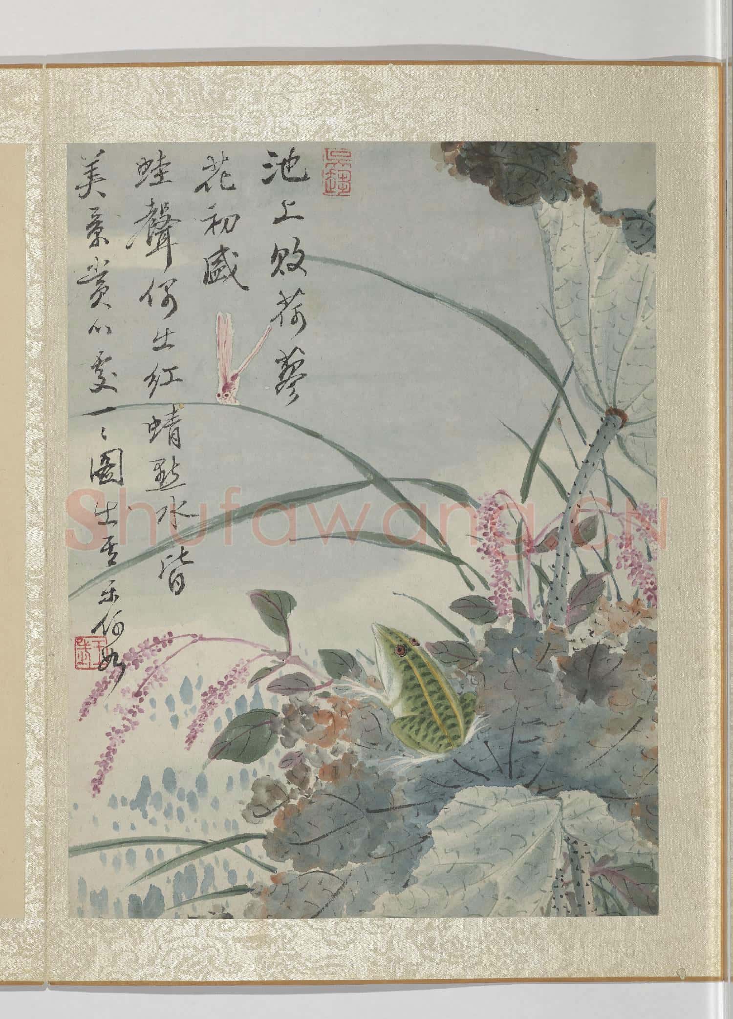 清王武花卉 冊 荷葉蓼花