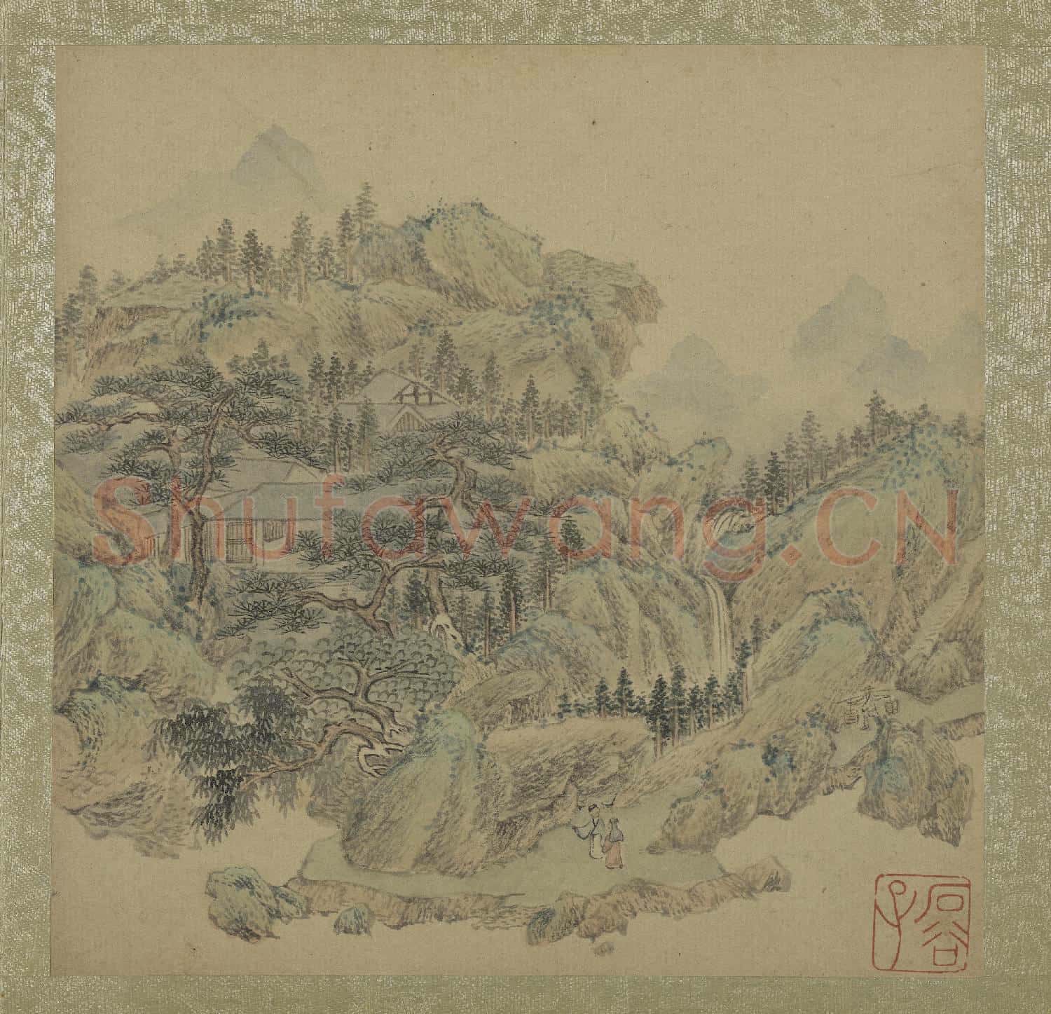 清王翬擬古山水畫冊 冊 山村對話