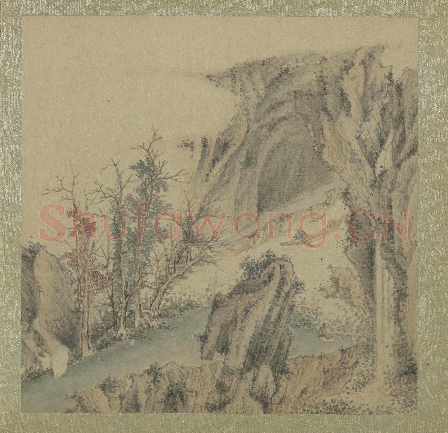 清王翬擬古山水畫冊 冊 鼓棹穿流