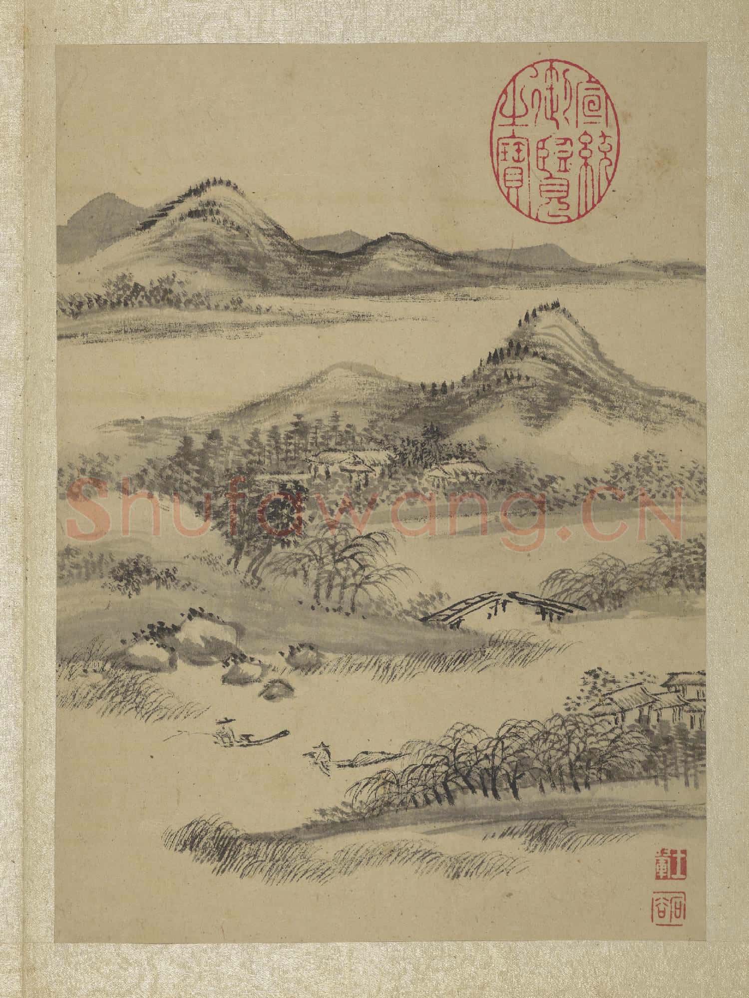 清王翬畫山水 冊 柳橋通幽