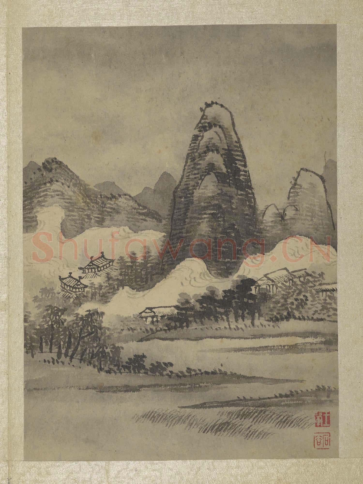 清王翬畫山水 冊 雲湧山際