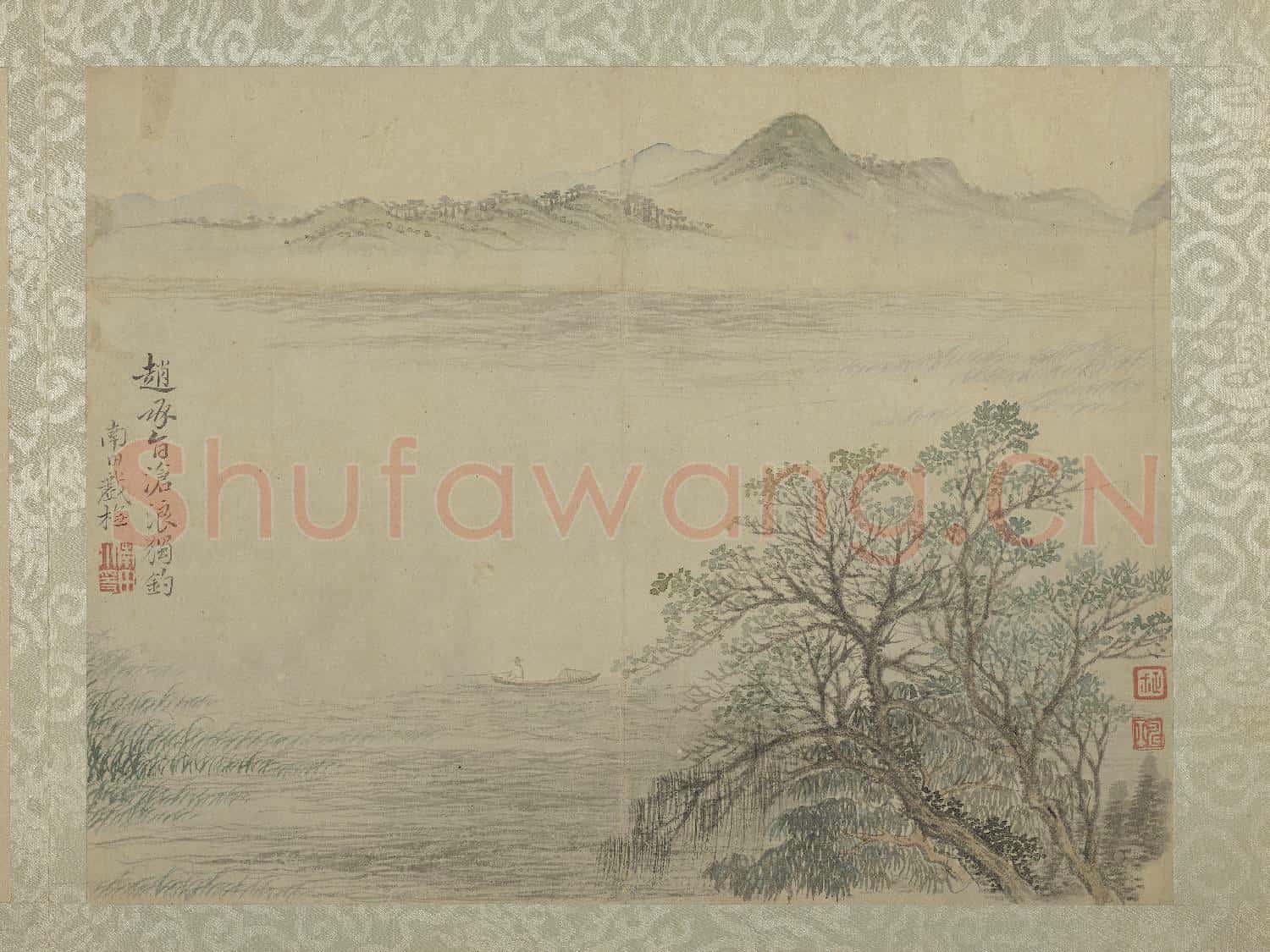 清惲壽平仿古山水 冊 仿趙承旨滄浪獨釣