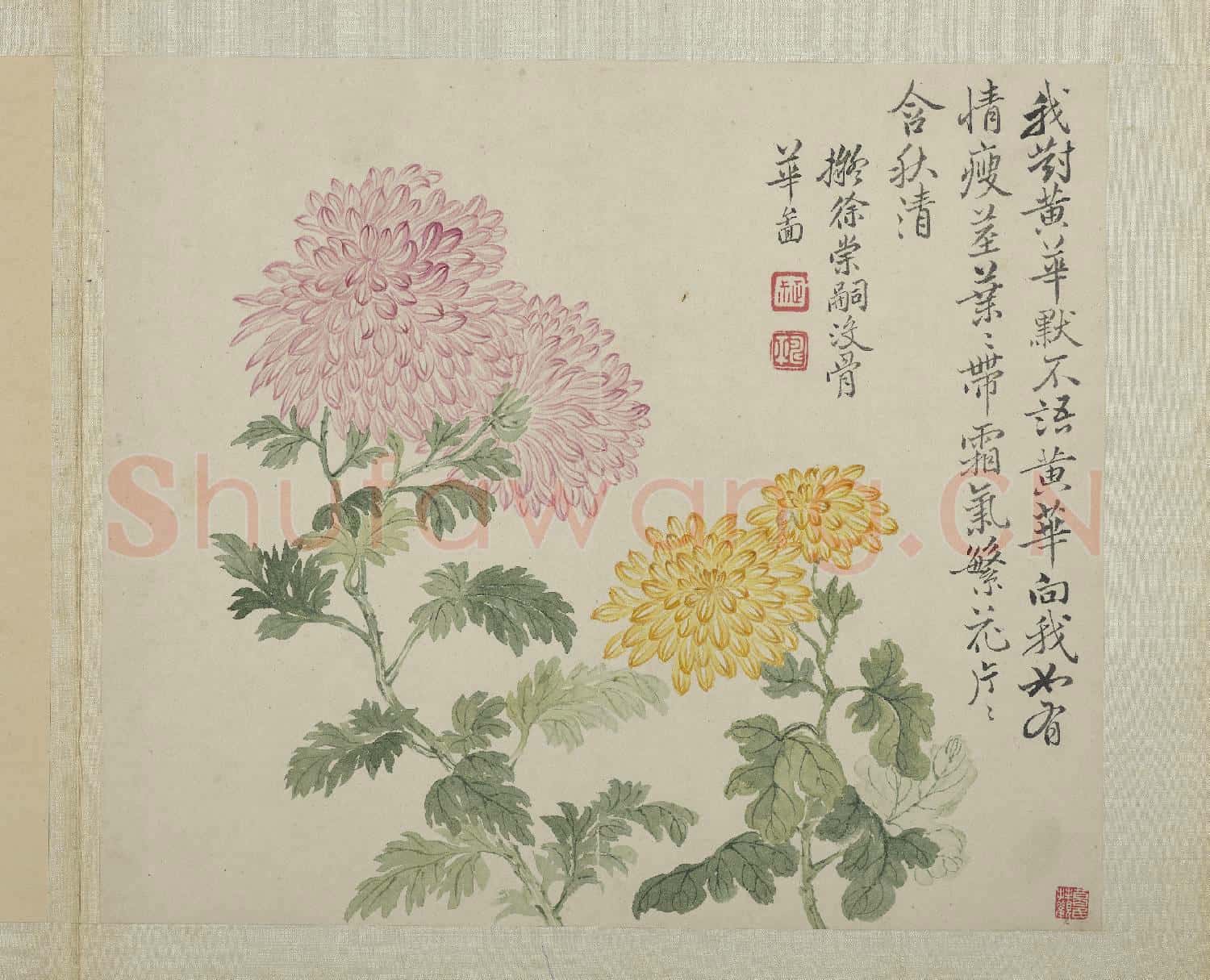 清惲壽平畫花卉 冊 擬徐崇嗣沒骨華